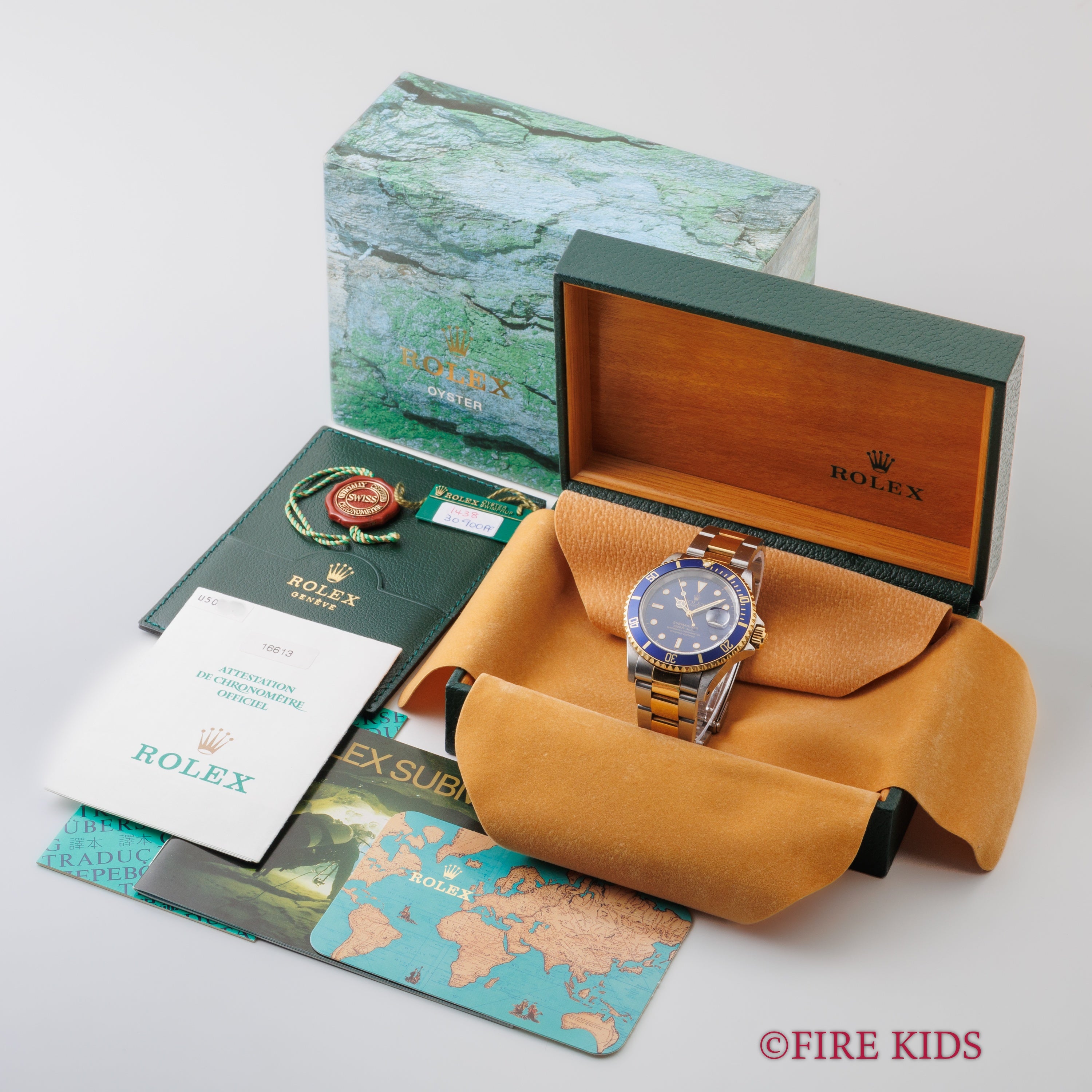 ロレックス サブマリーナー 1997年製 Ref.16613 コンビ 青サブ 箱、冊子、ギャラ、タグ付き