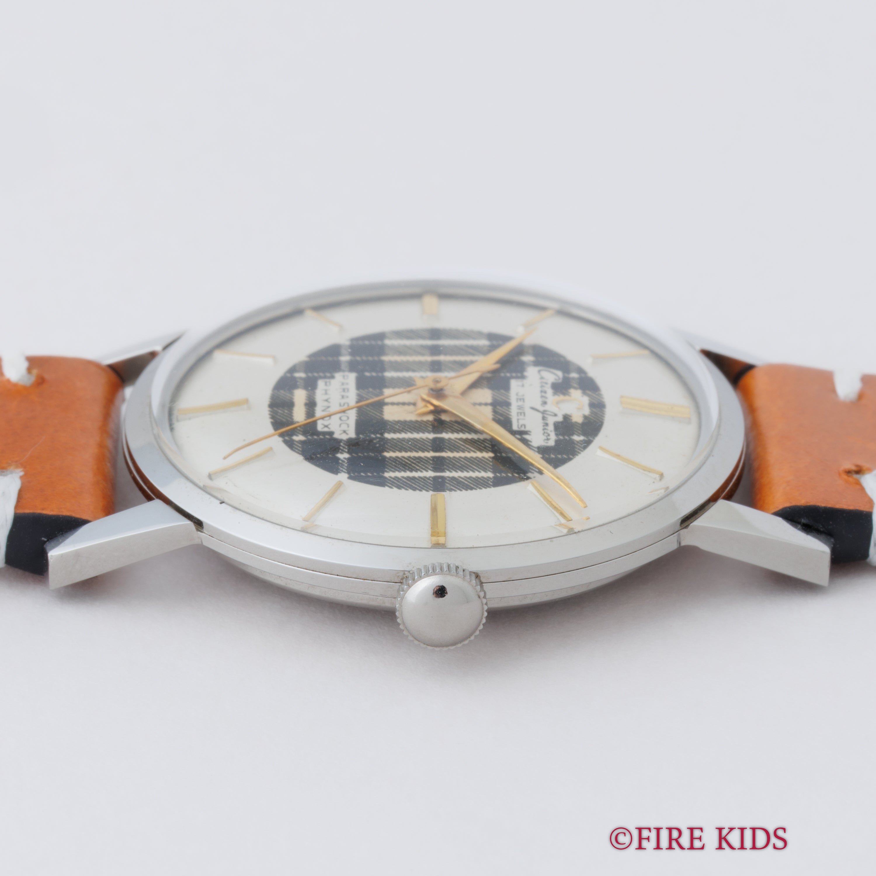 シチズン ジュニア 1950年代製 Ref.J14002 ツートーンチェック柄ダイヤル  17石手巻