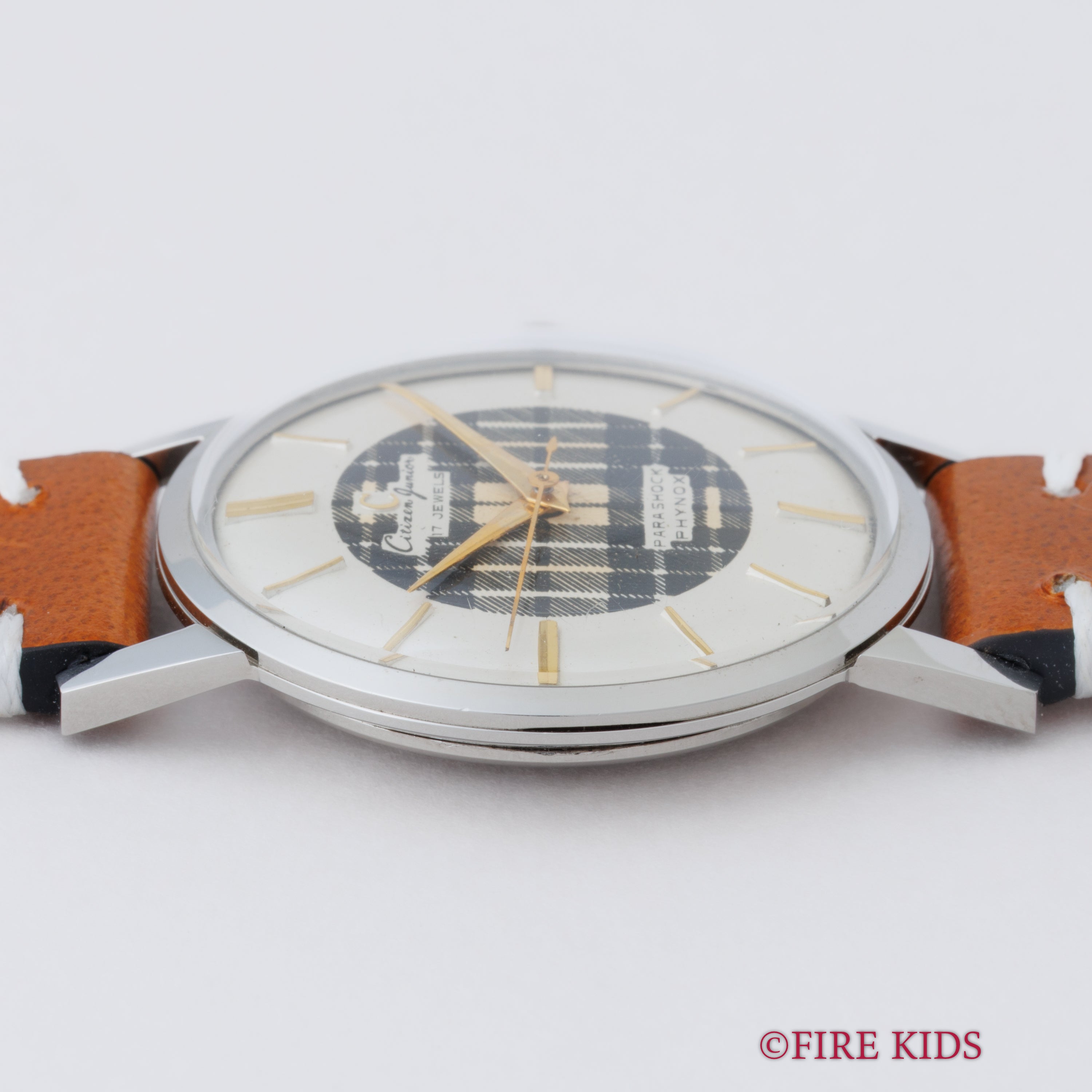 シチズン ジュニア 1950年代製 Ref.J14002 ツートーンチェック柄ダイヤル  17石手巻