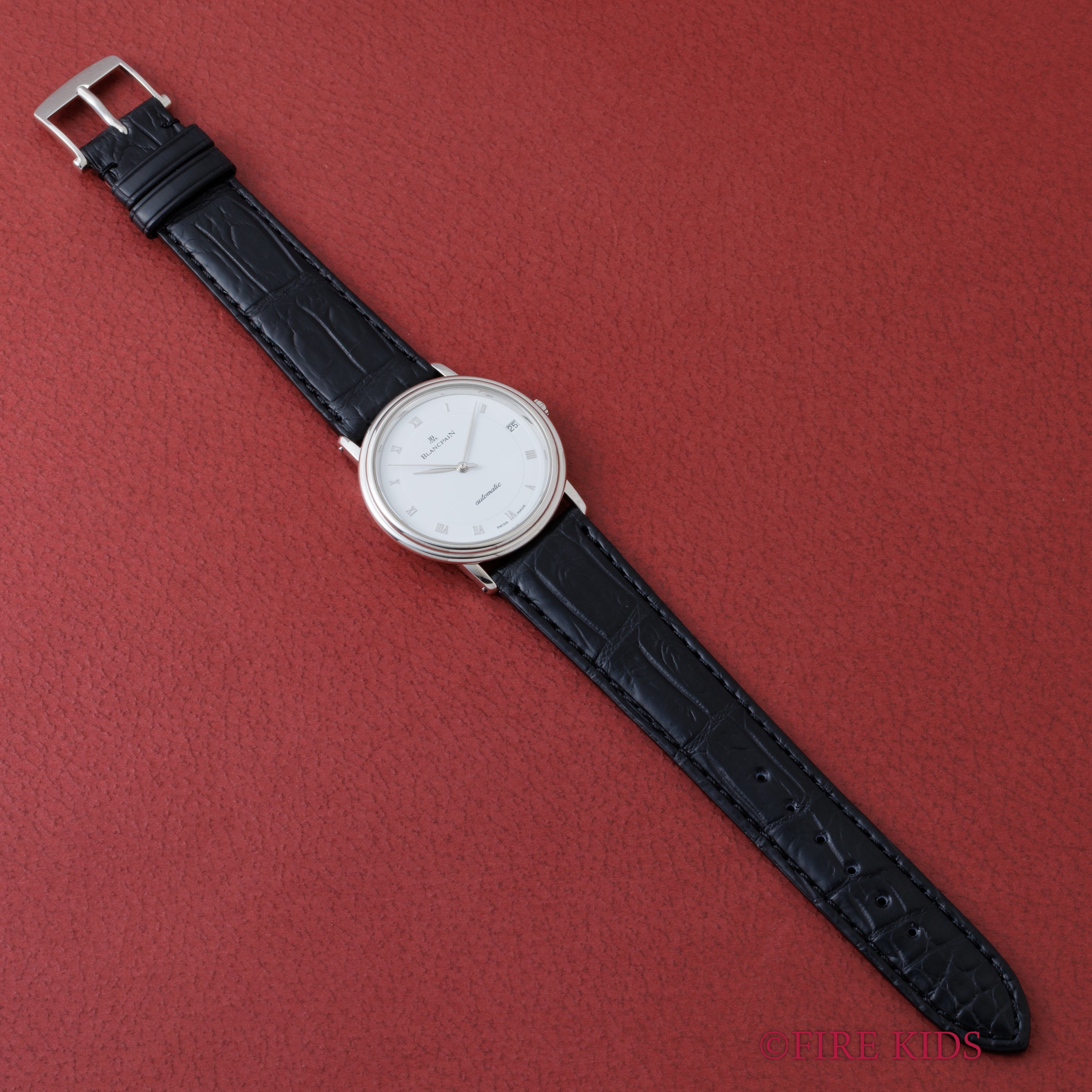 ブランパン ヴィルレ プラチナ無垢ケース 1990年代製 自動巻 フレデリックピゲCal.9513 純正プラチナ尾錠 裏スケ