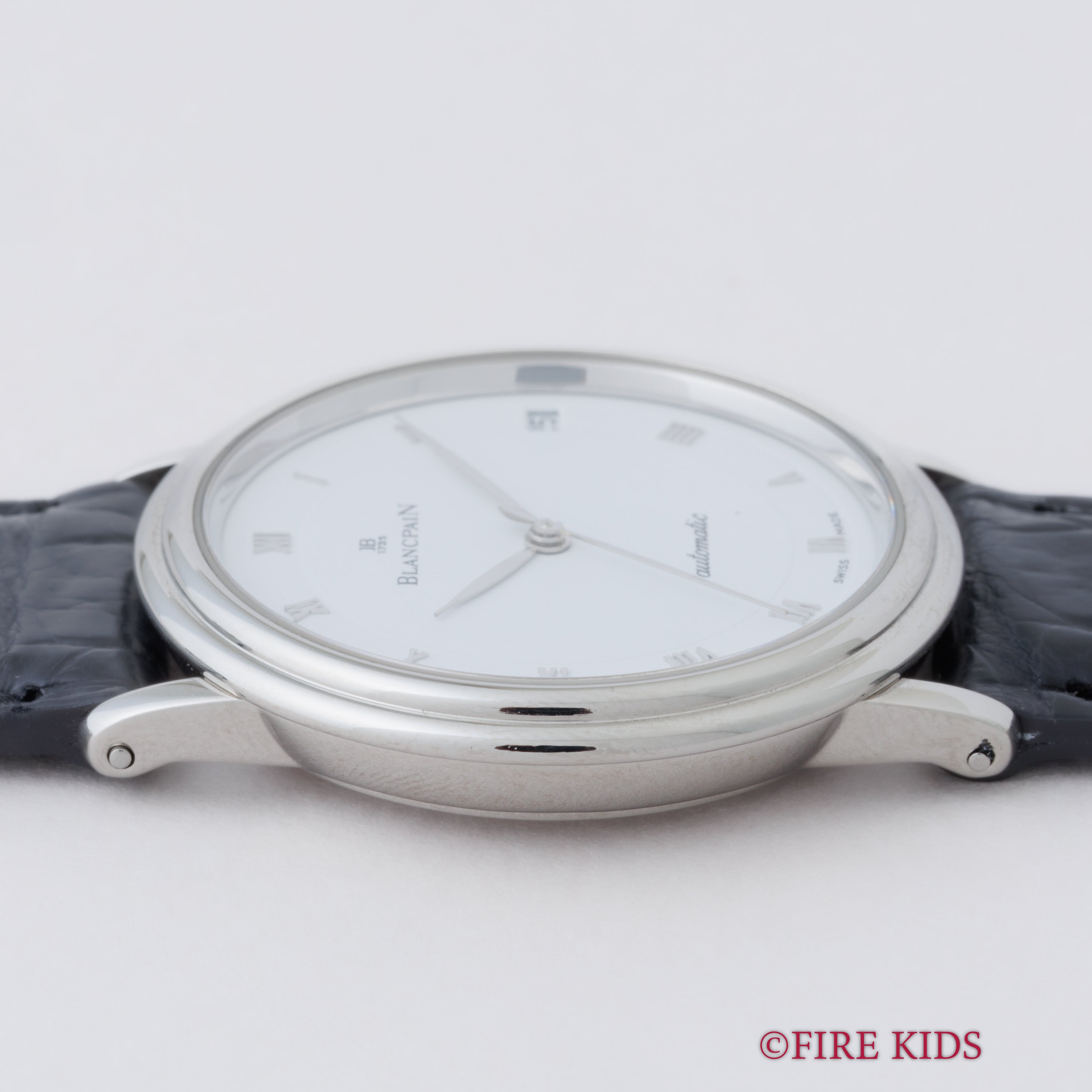 ブランパン ヴィルレ プラチナ無垢ケース 1990年代製 自動巻 フレデリックピゲCal.9513 純正プラチナ尾錠 裏スケ