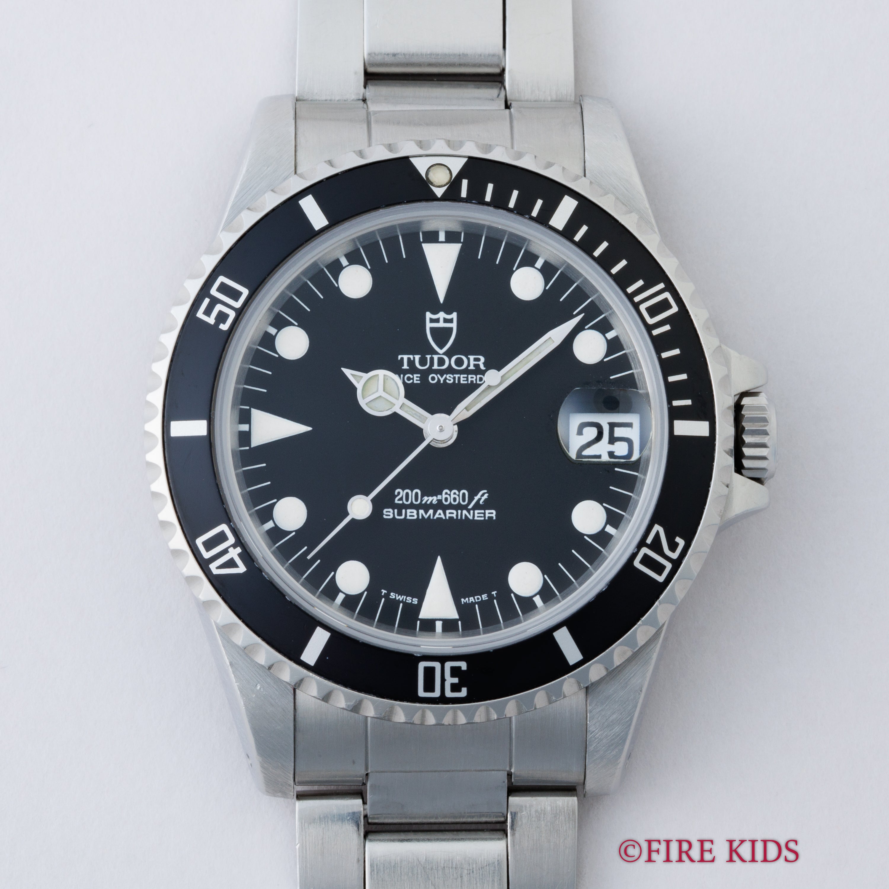 TUDOR　36mmミッドサイズ サブマリーナー 1995年製 自動巻 王冠リューズ オールトリチウム 3連オイスターブレス