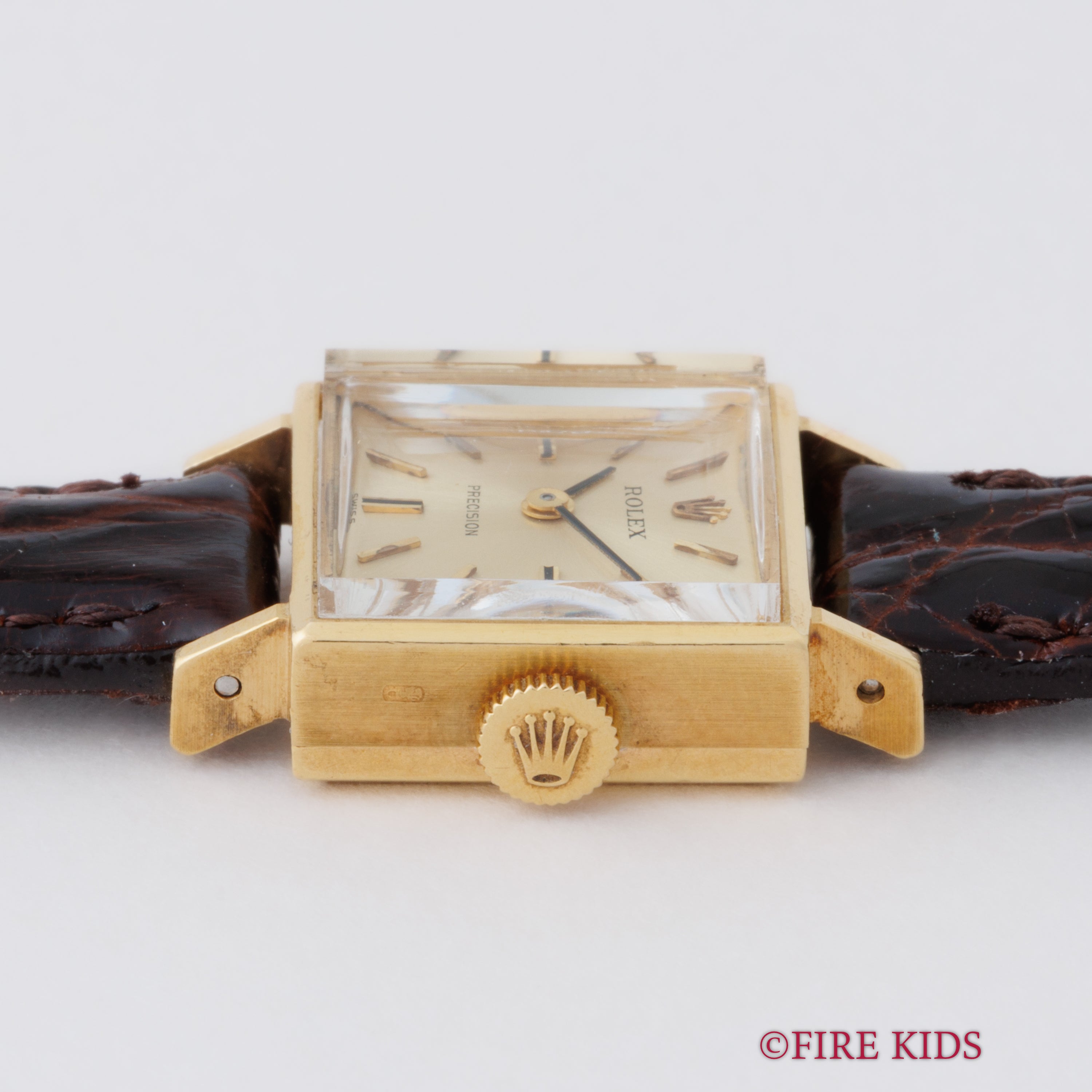 ロレックス 18金無垢スクエアケース プレシジョン レディース 純正尾錠