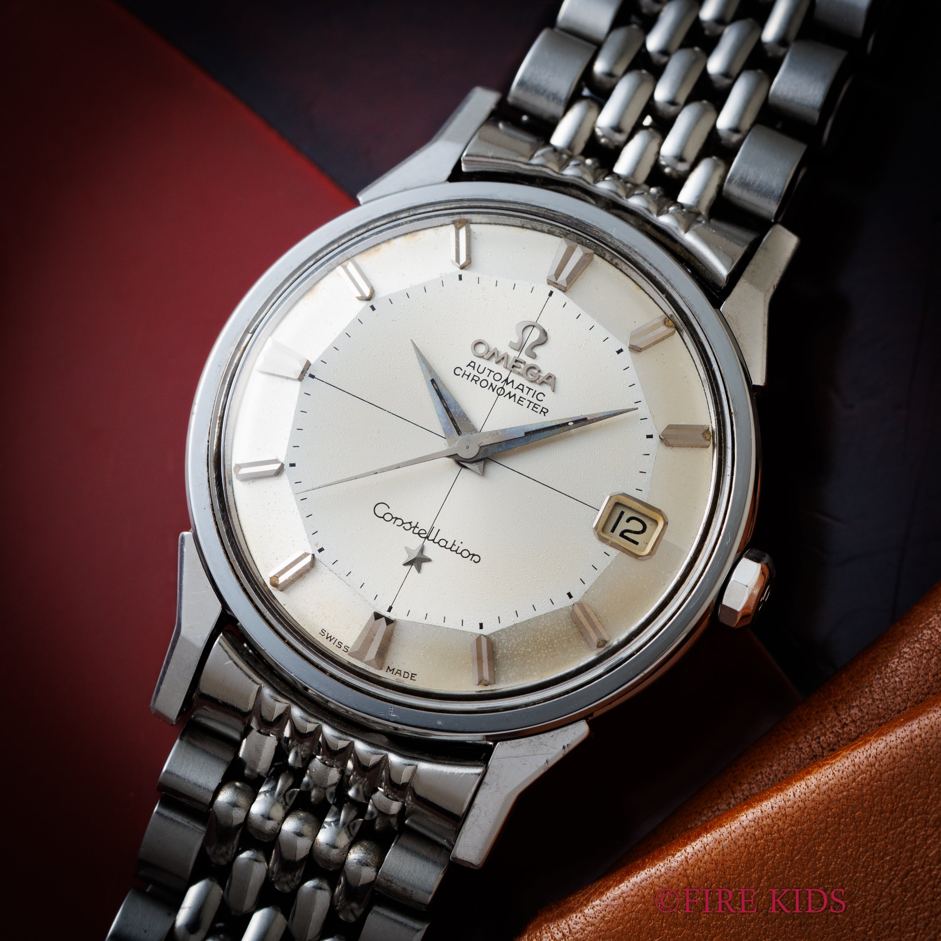 オメガ コンステレーション12角 パイパンダイヤル 1962年製 Cal.561 自動巻 純正ライスブレス