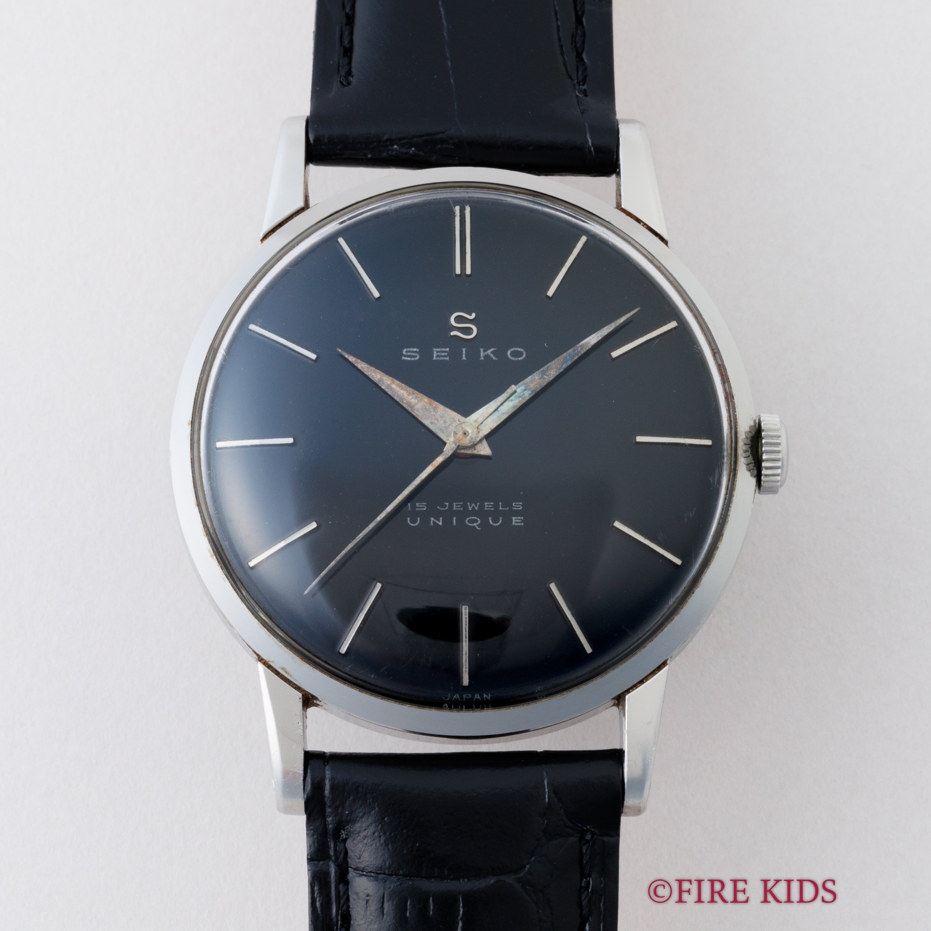 セイコー ユニーク ブラックダイヤル 1958年代製 Ref.J14004A 手巻き ステンレスケース
