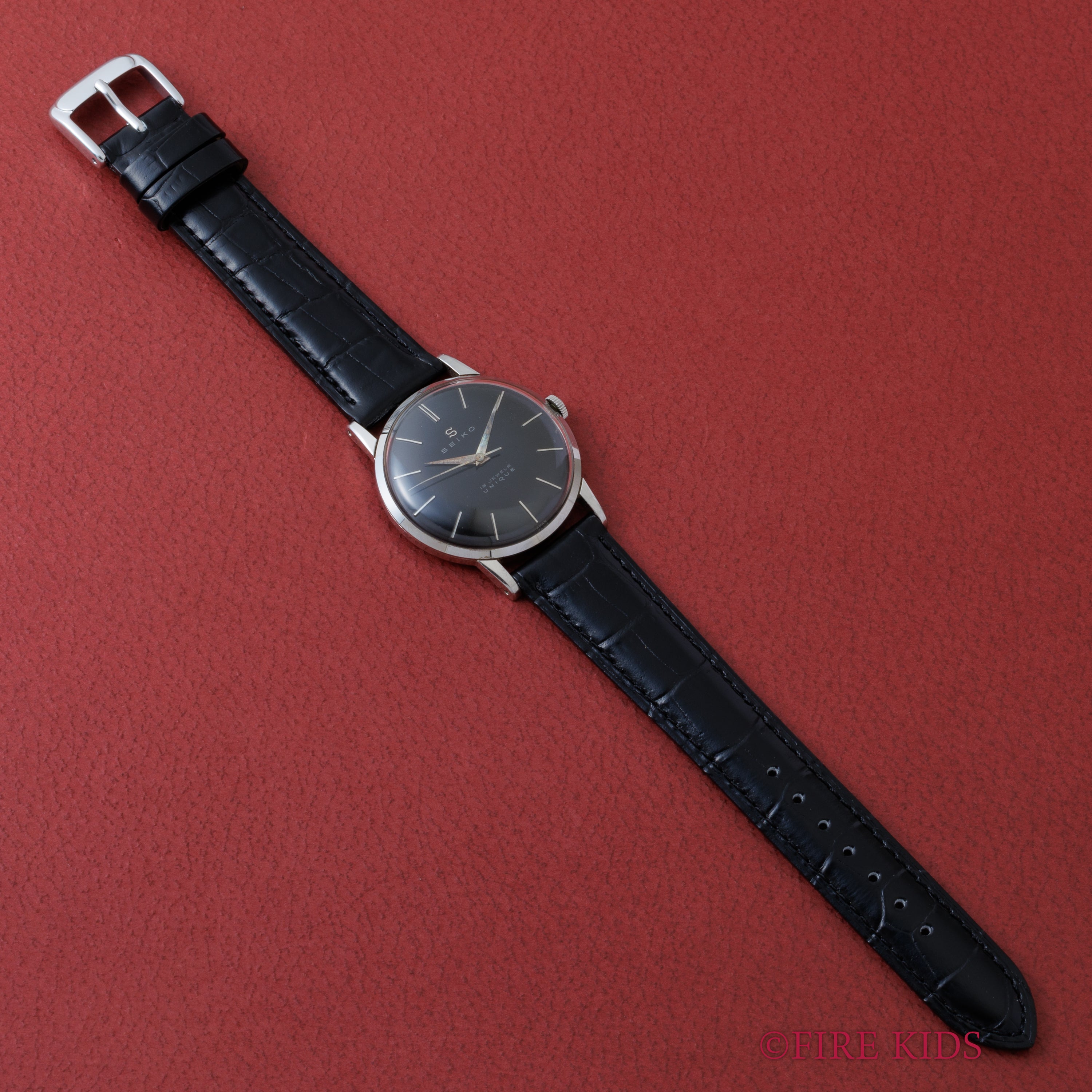 セイコー ユニーク ブラックダイヤル 1958年代製 Ref.J14004A 手巻き ステンレスケース