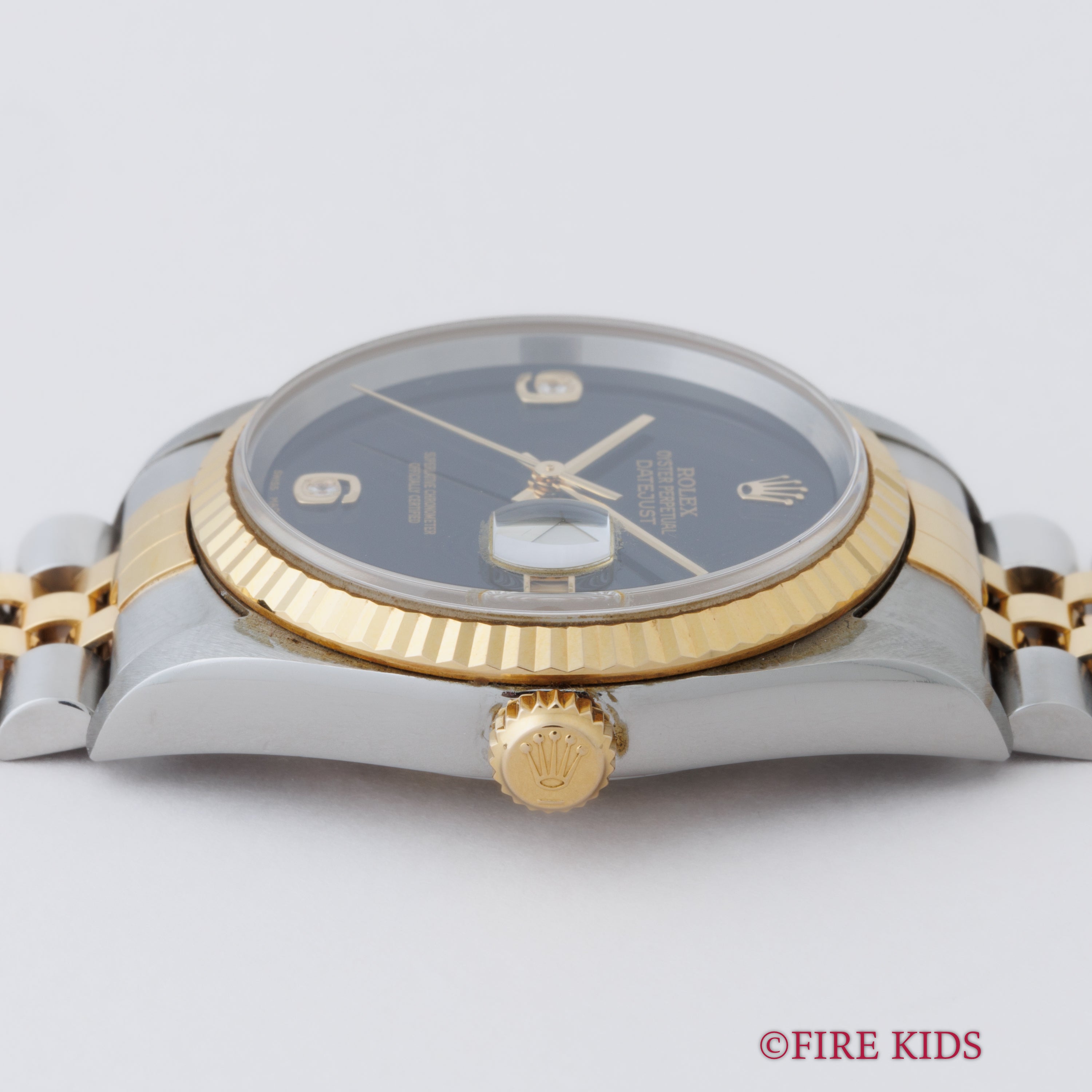 ロレックス デイトジャスト 2002年製 Ref.16233 2BR コンビ オニキス2Pダイヤダイヤル ギャラ付