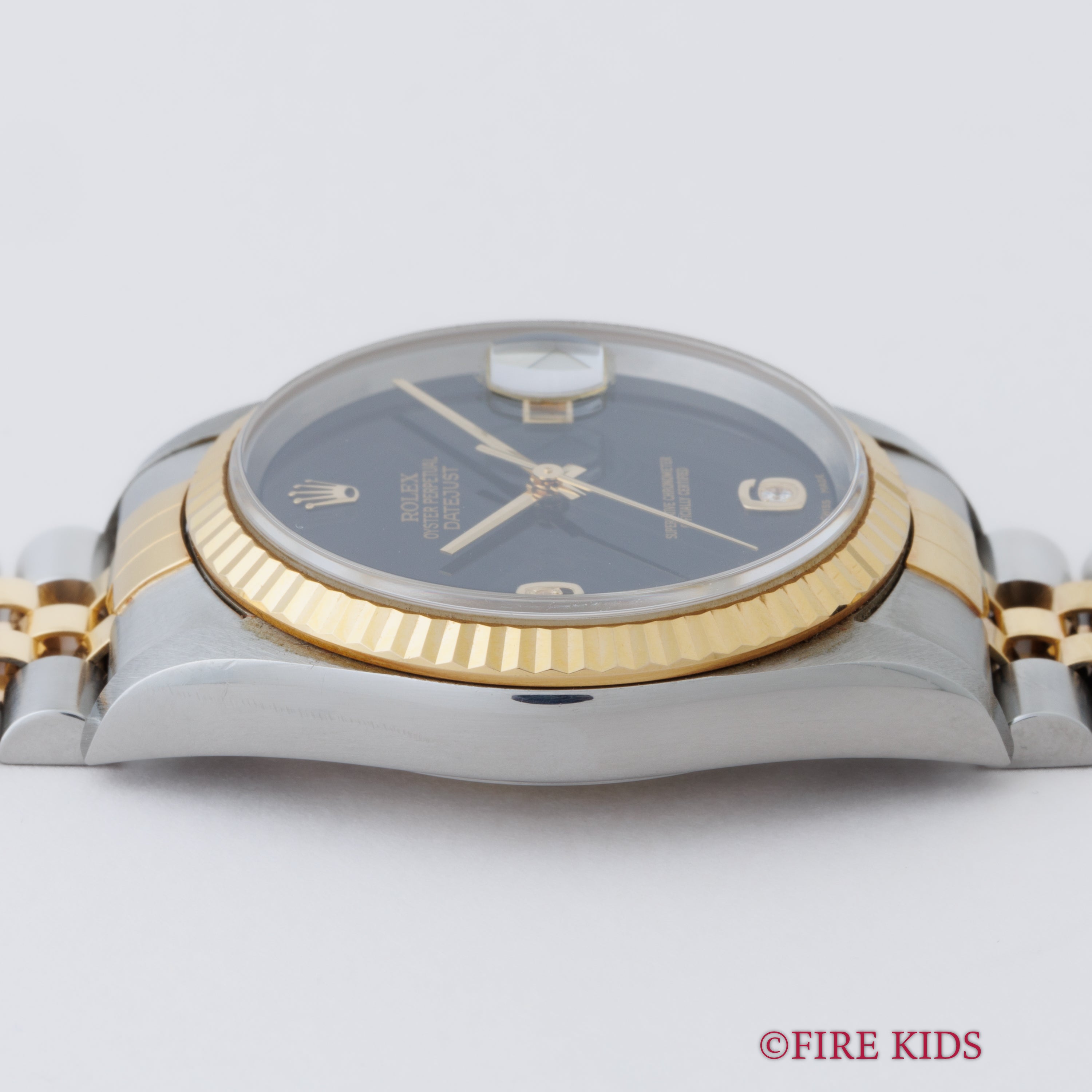 ロレックス デイトジャスト 2002年製 Ref.16233 2BR コンビ オニキス2Pダイヤダイヤル ギャラ付