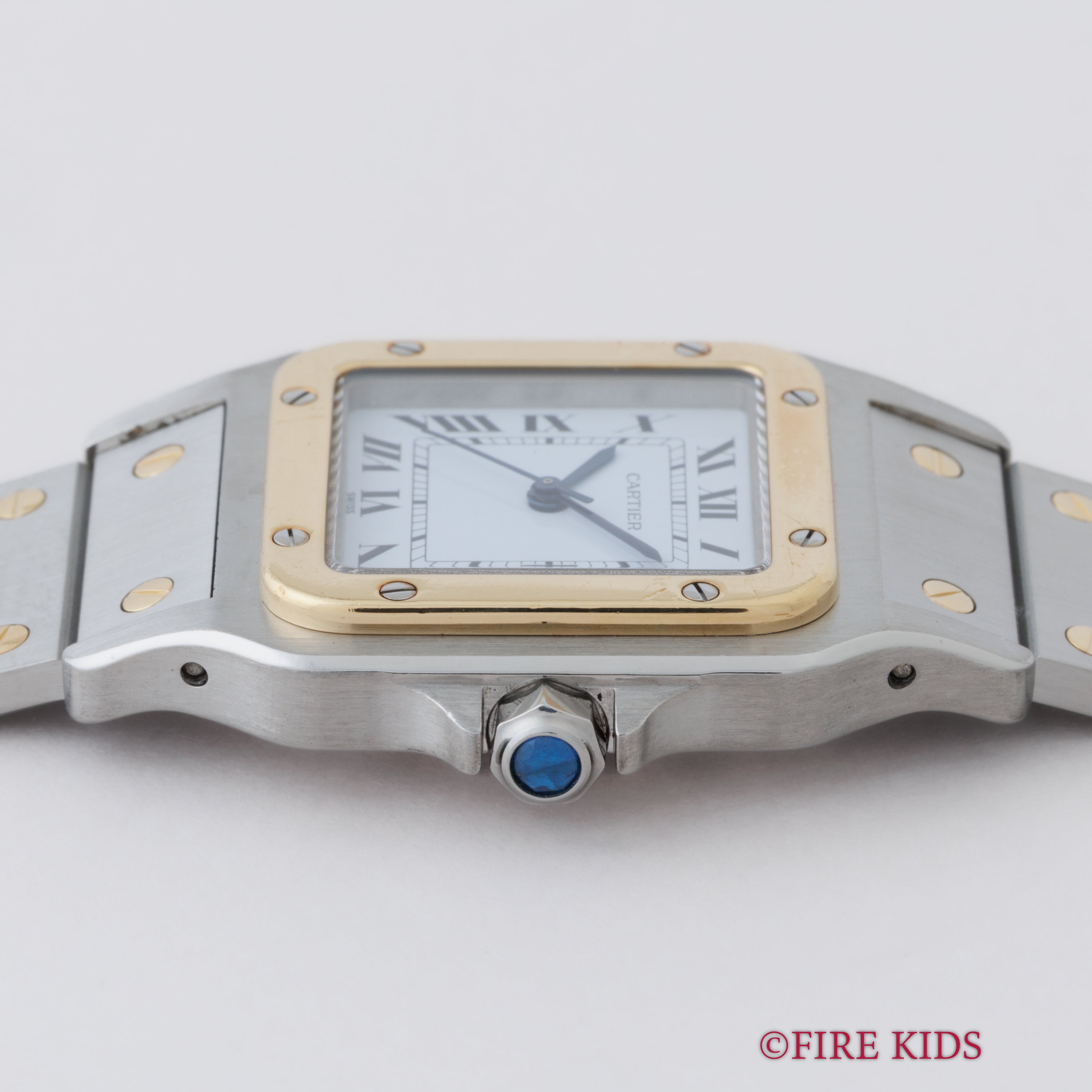 カルティエ サントス LMサイズ コンビ 1980年代製 自動巻き ホワイトローマンダイヤル