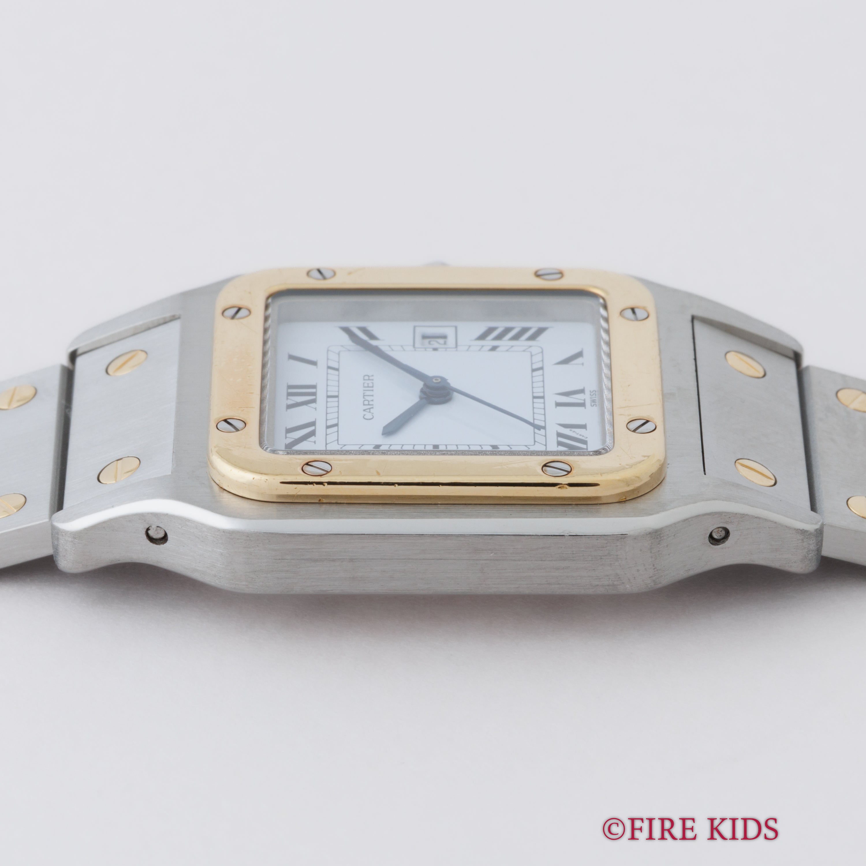 カルティエ サントス LMサイズ コンビ 1980年代製 自動巻き ホワイトローマンダイヤル