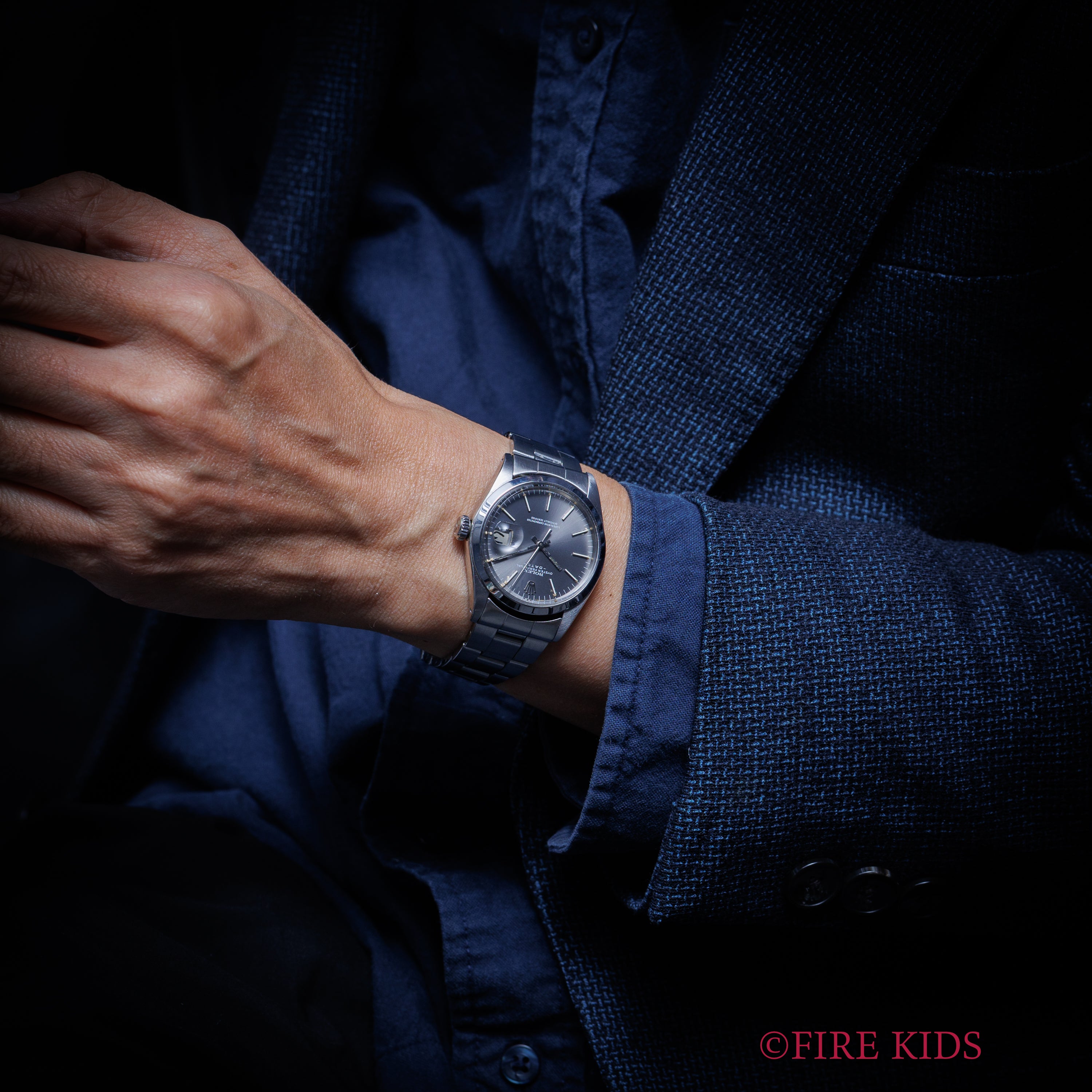 ロレックス 1970年製 オイスターパーペチュアルデイト Ref.1500 グレーダイヤル 純正巻きブレス