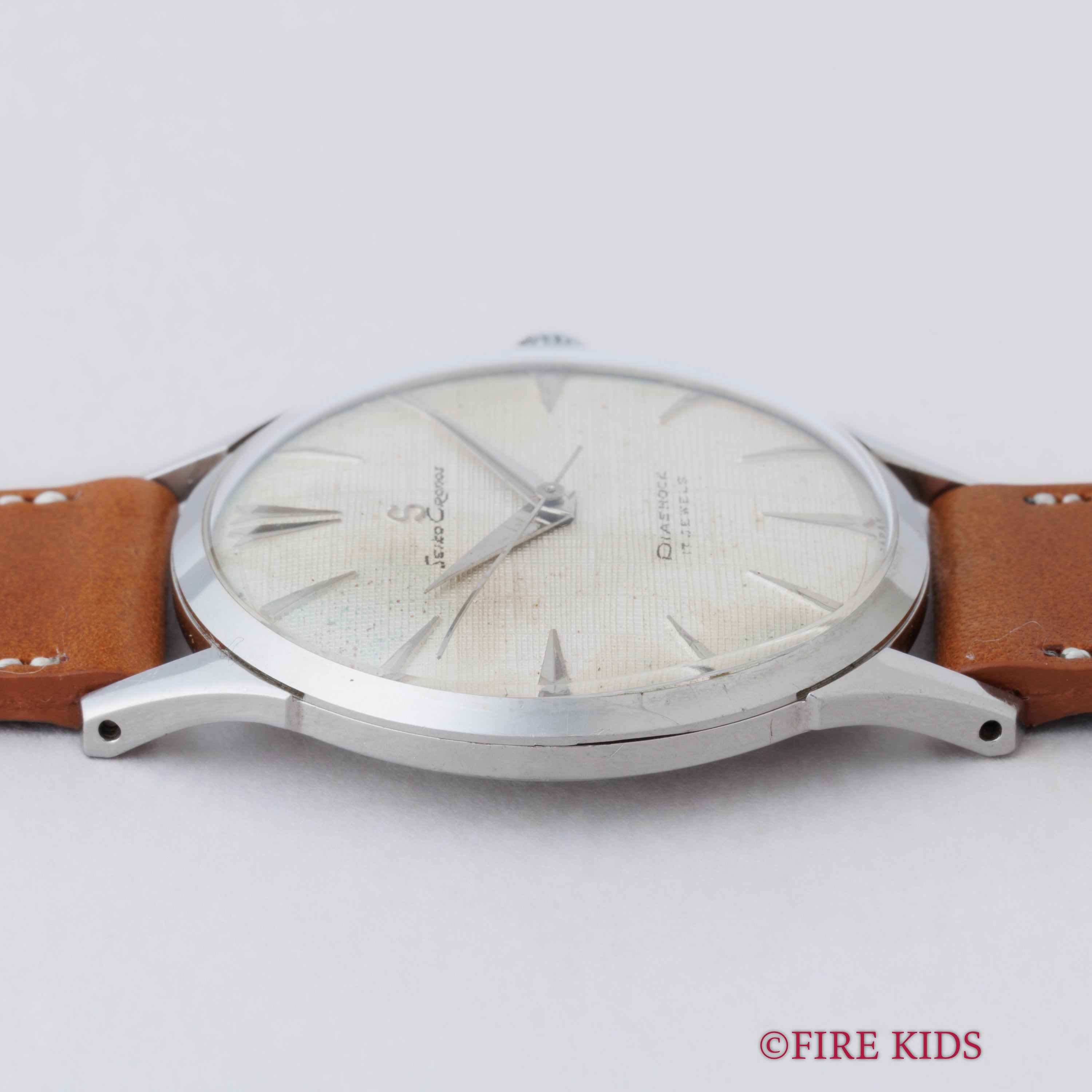 セイコー　クロノス 1958年製 リネンダイヤル 17石手巻 蛇S クサビインデックス