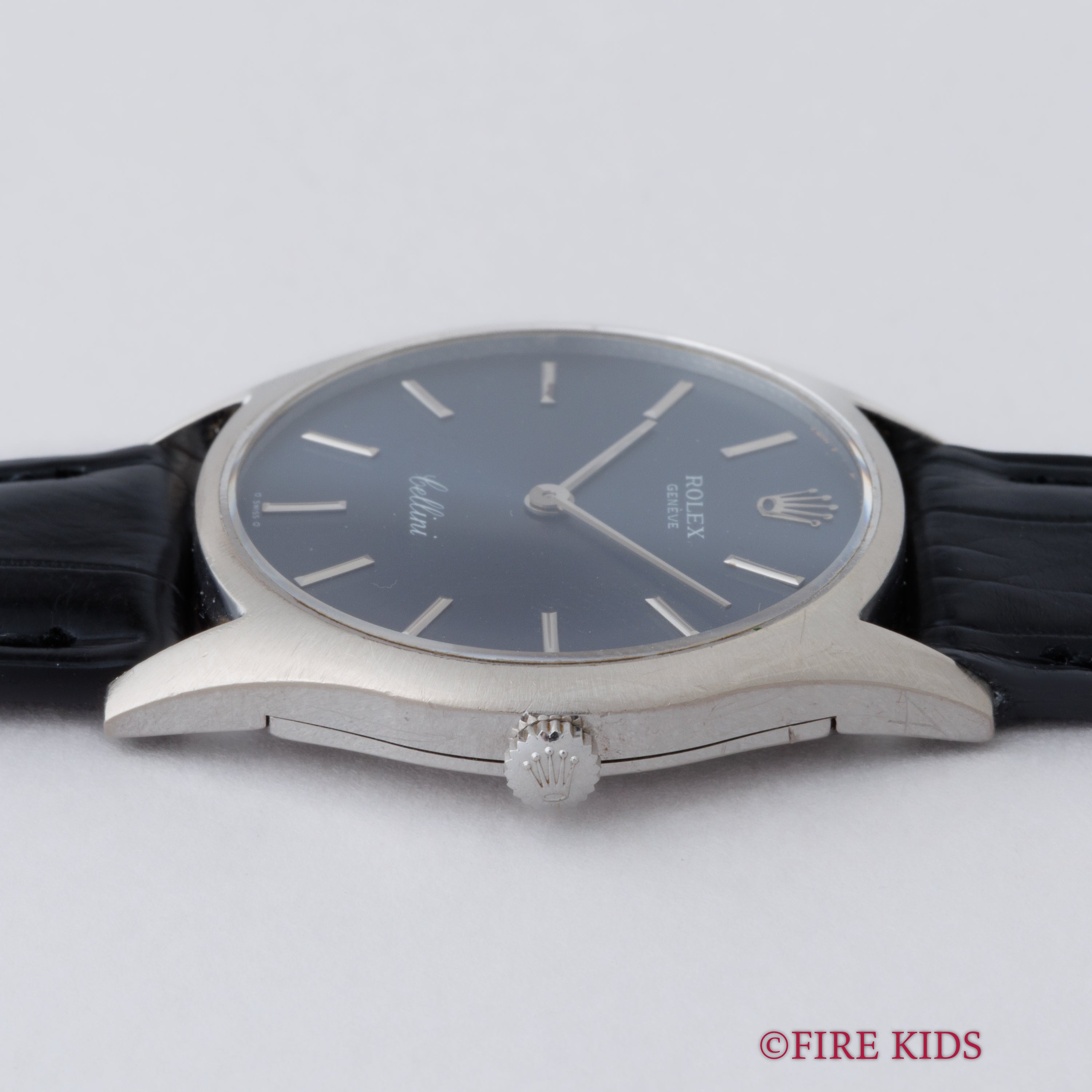 ロレックス チェリーニ ブルーダイヤル 1973年製 Ref.3804 18金無垢WG 手巻 純正SS尾錠付き