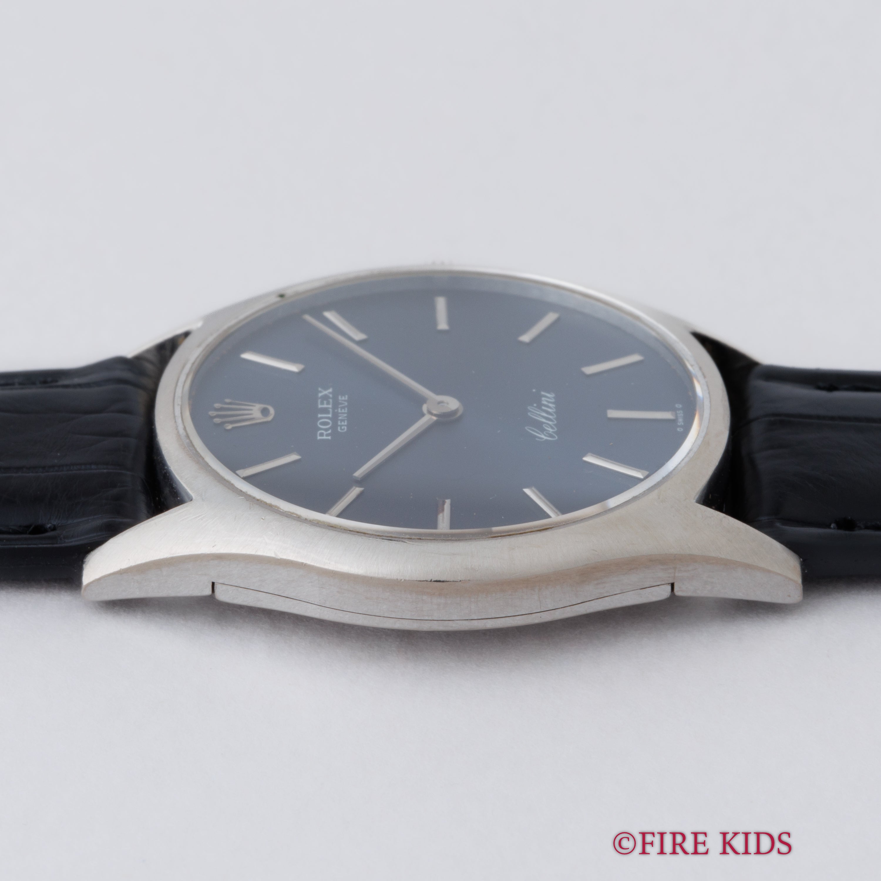 ロレックス チェリーニ ブルーダイヤル 1973年製 Ref.3804 18金無垢WG 手巻 純正SS尾錠付き