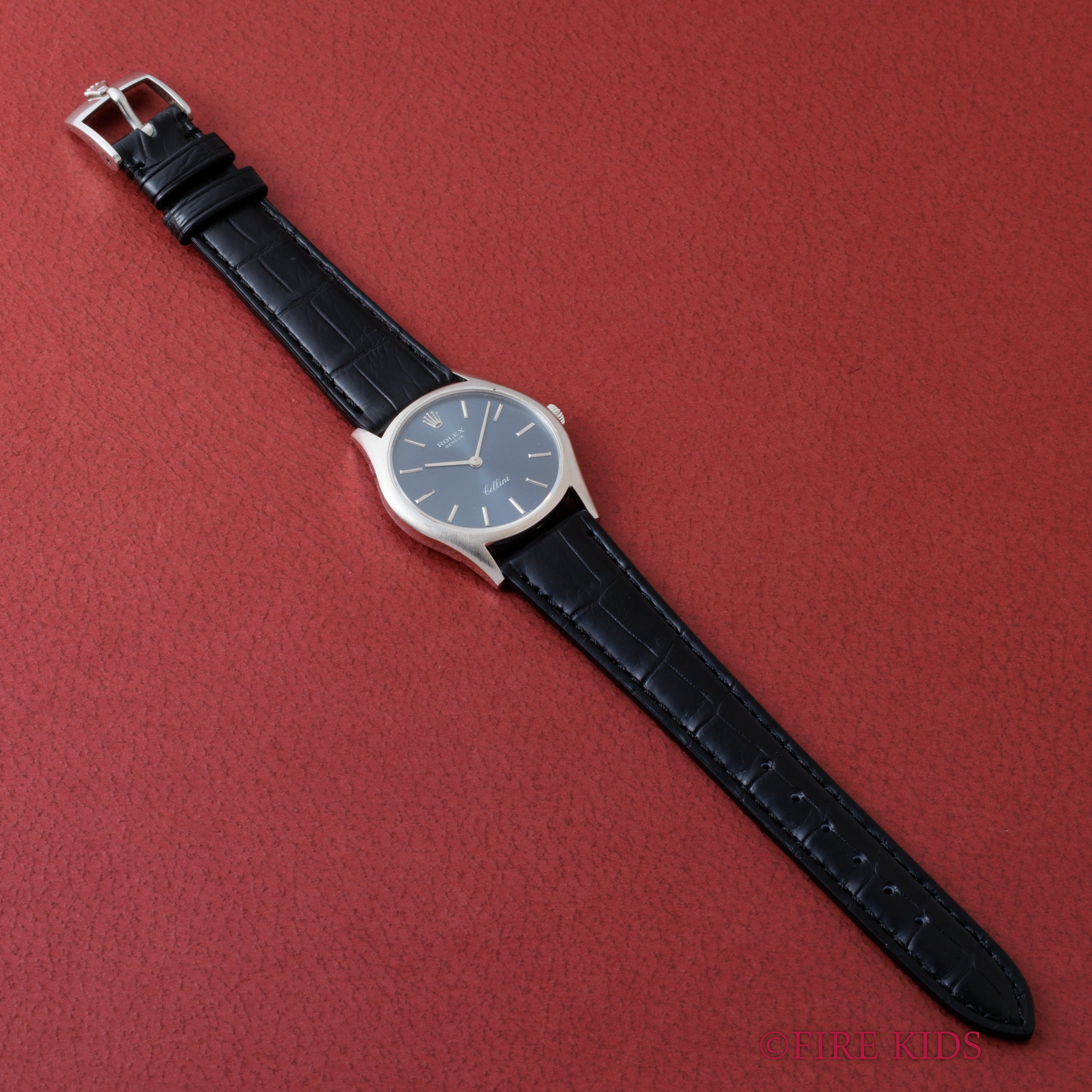 ロレックス チェリーニ ブルーダイヤル 1973年製 Ref.3804 18金無垢WG 手巻 純正SS尾錠付き