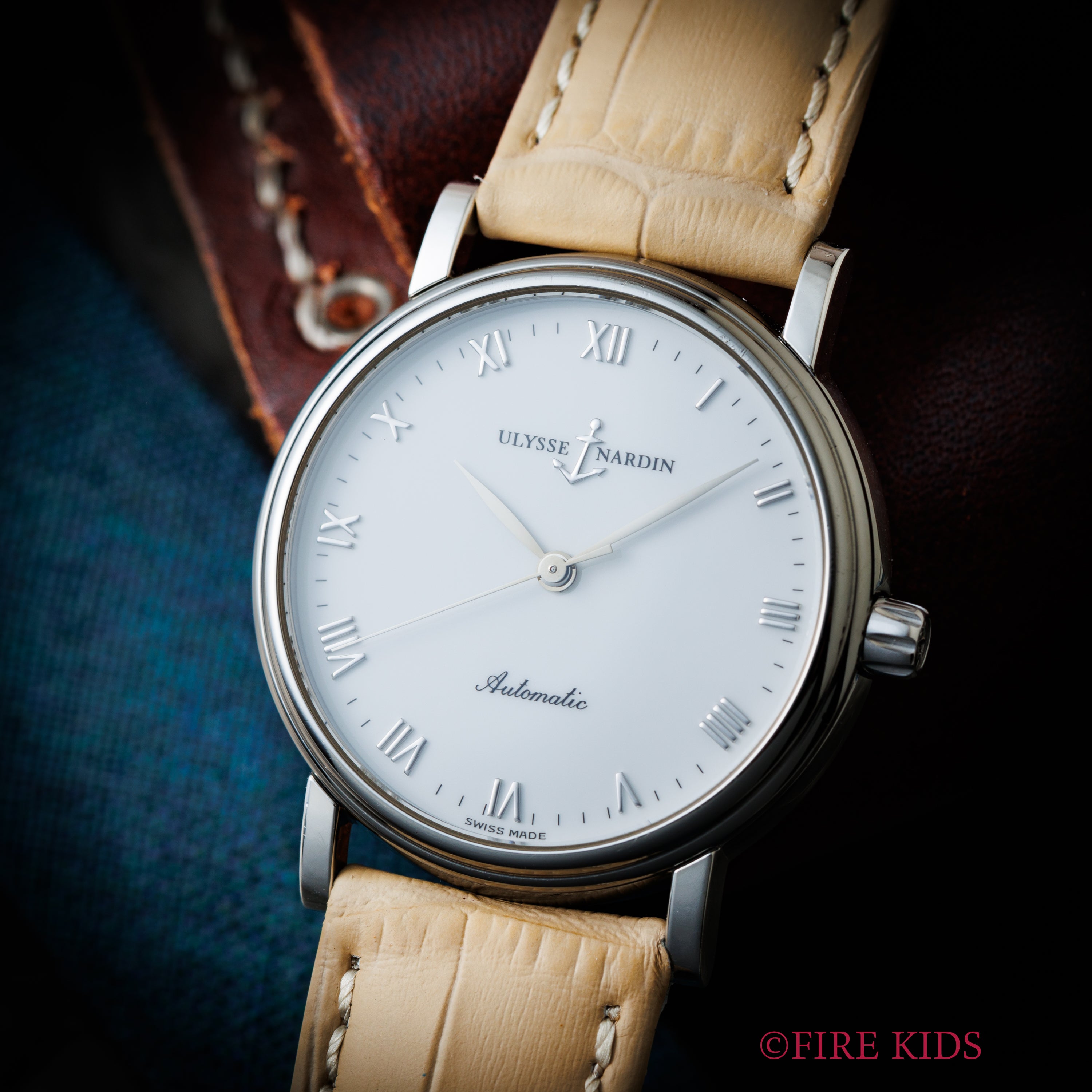 ユリスナルダン サンシアー ホワイトローマンダイヤル 1990年代製 Ref.133‐34 自動巻