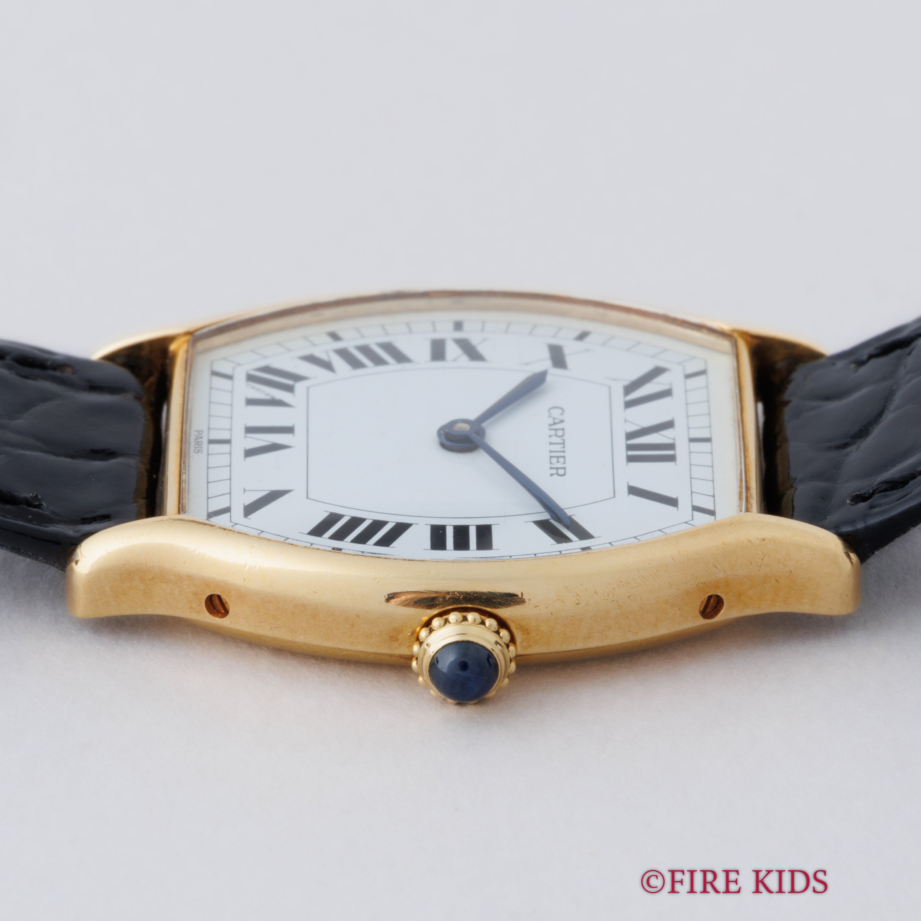 カルティエ トーチュ 18KYG 1980年代製 パリスダイヤル 純正18金無垢Dバックル 純正革ベルト