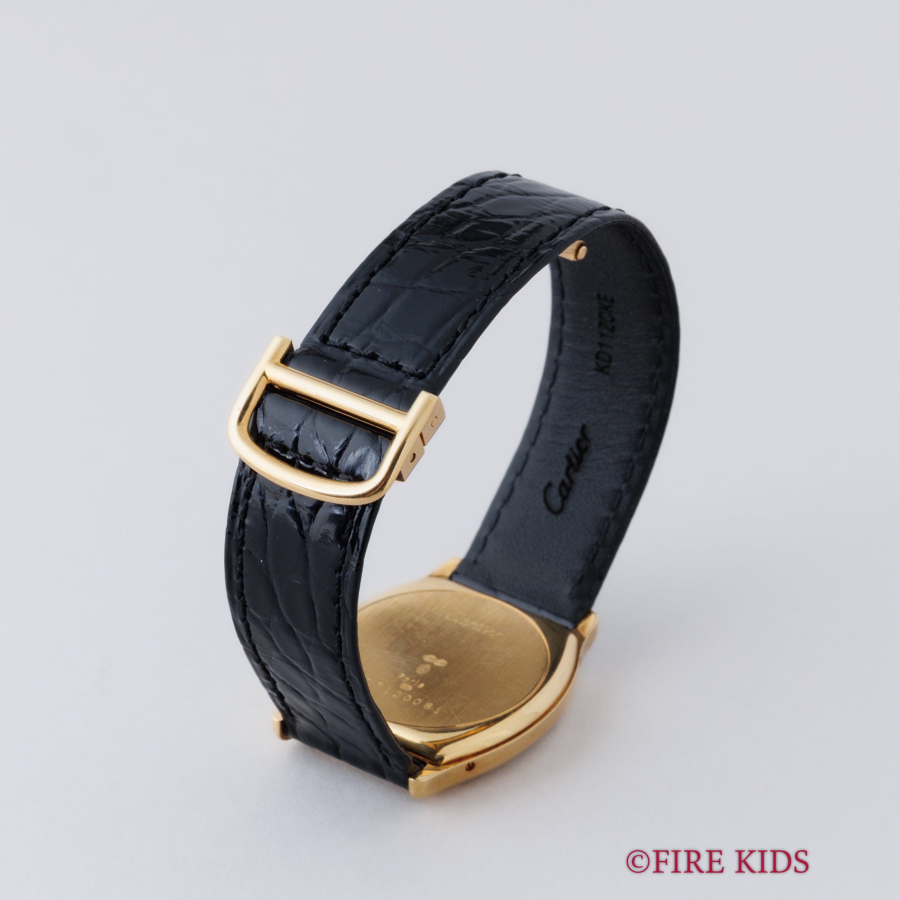 カルティエ トーチュ 18KYG 1980年代製 パリスダイヤル 純正18金無垢Dバックル 純正革ベルト