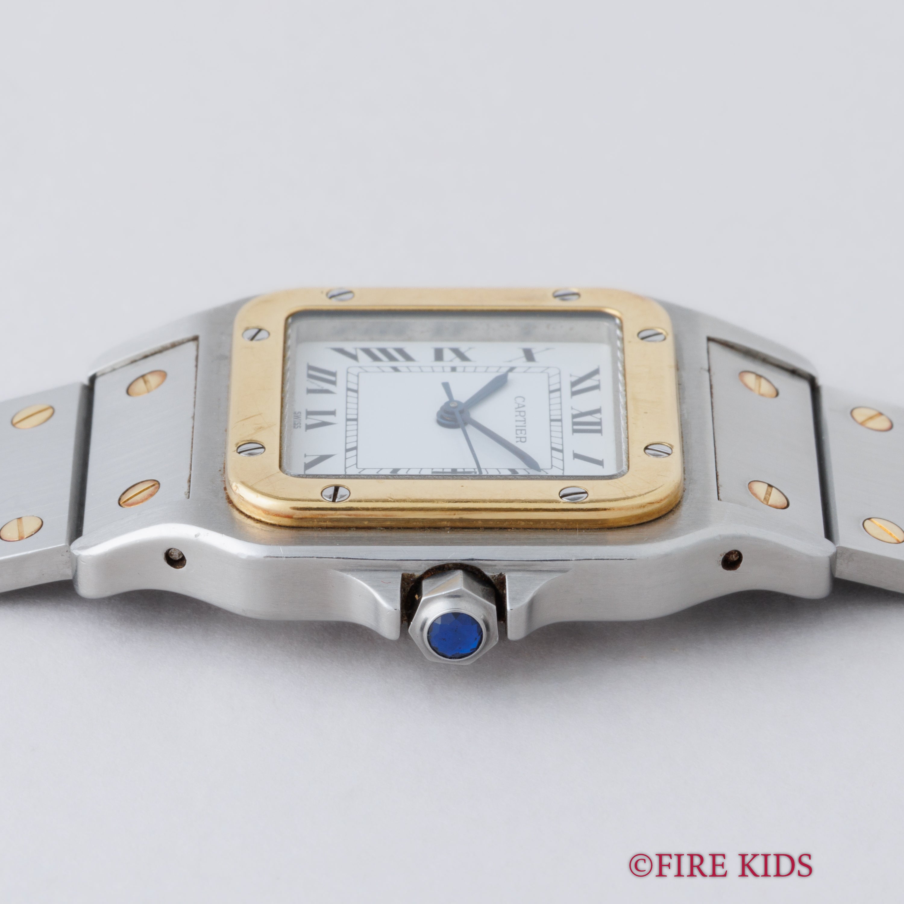 カルティエ サントス LMサイズ コンビ 自動巻き 1980年代製 ホワイトローマン