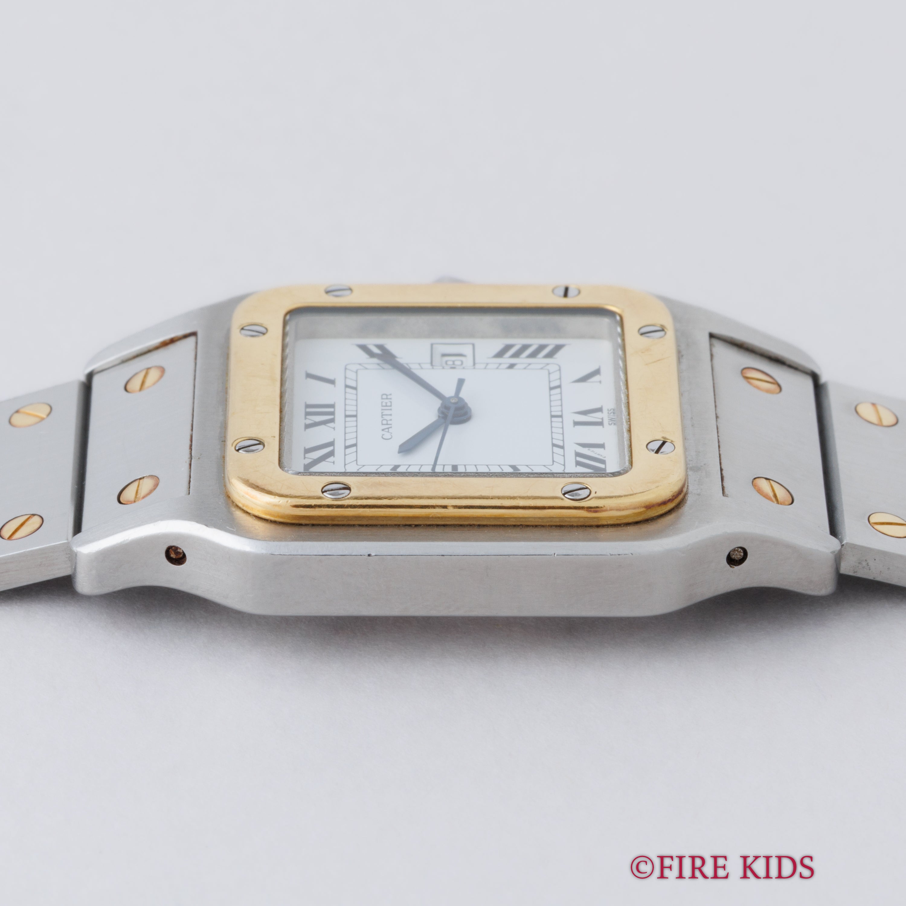 カルティエ サントス LMサイズ コンビ 自動巻き 1980年代製 ホワイトローマン