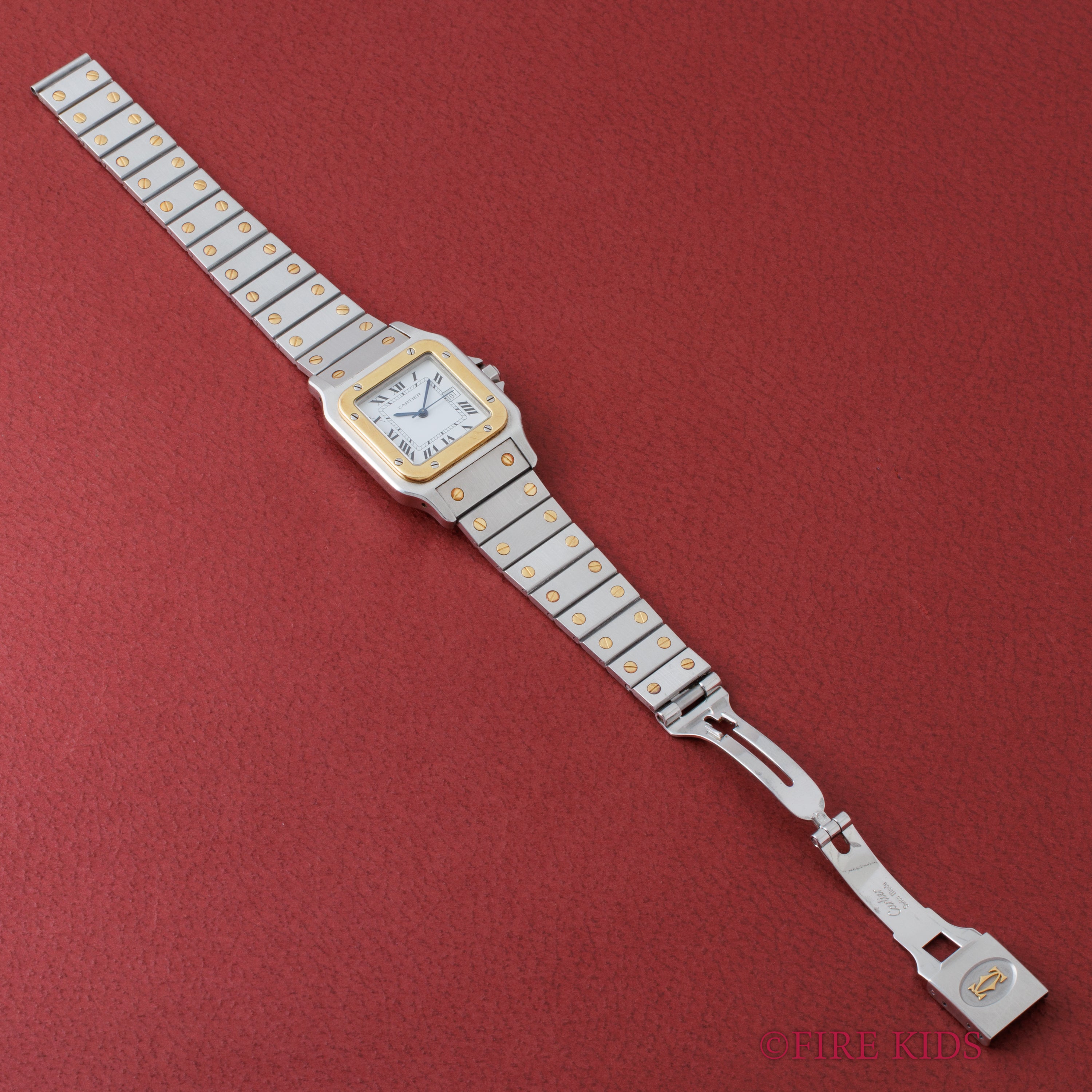 カルティエ サントス LMサイズ コンビ 自動巻き 1980年代製 ホワイトローマン