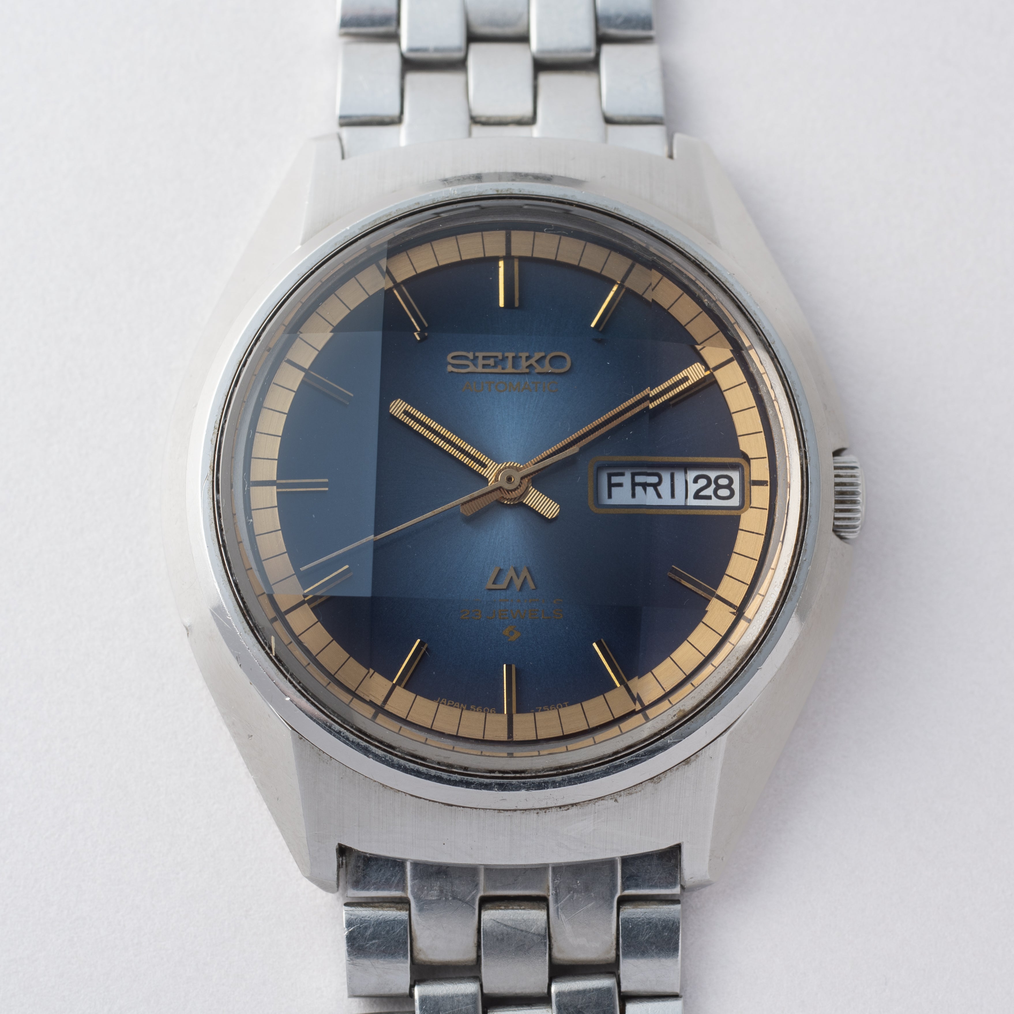 セイコー ロードマチック 1973年製 ブルーダイヤル 9面カットガラス