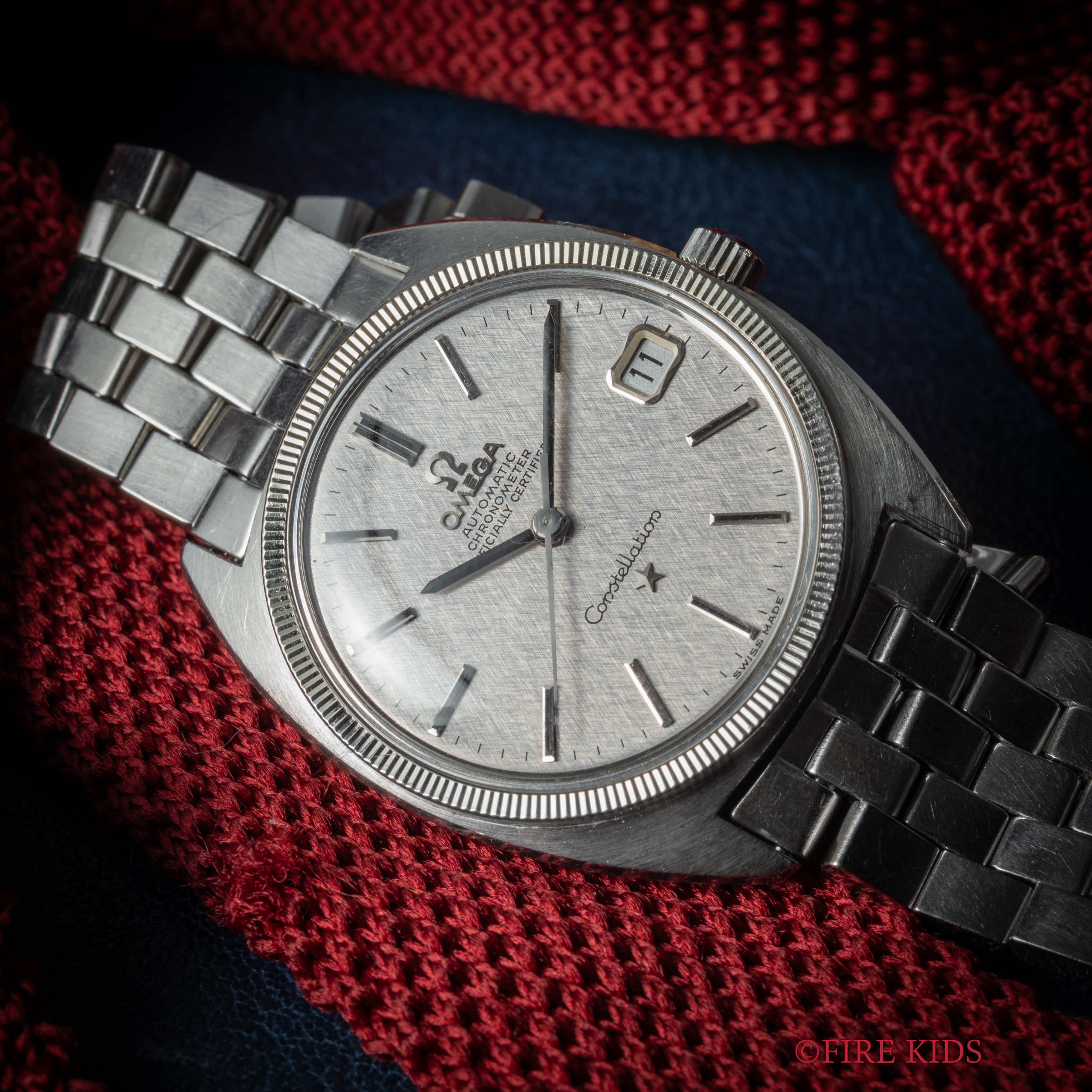 オメガ コンステレーション ジェンタ 1969年製 Ref.168.027 リネンダイヤル WGコインエッジベゼル 純正ブレス