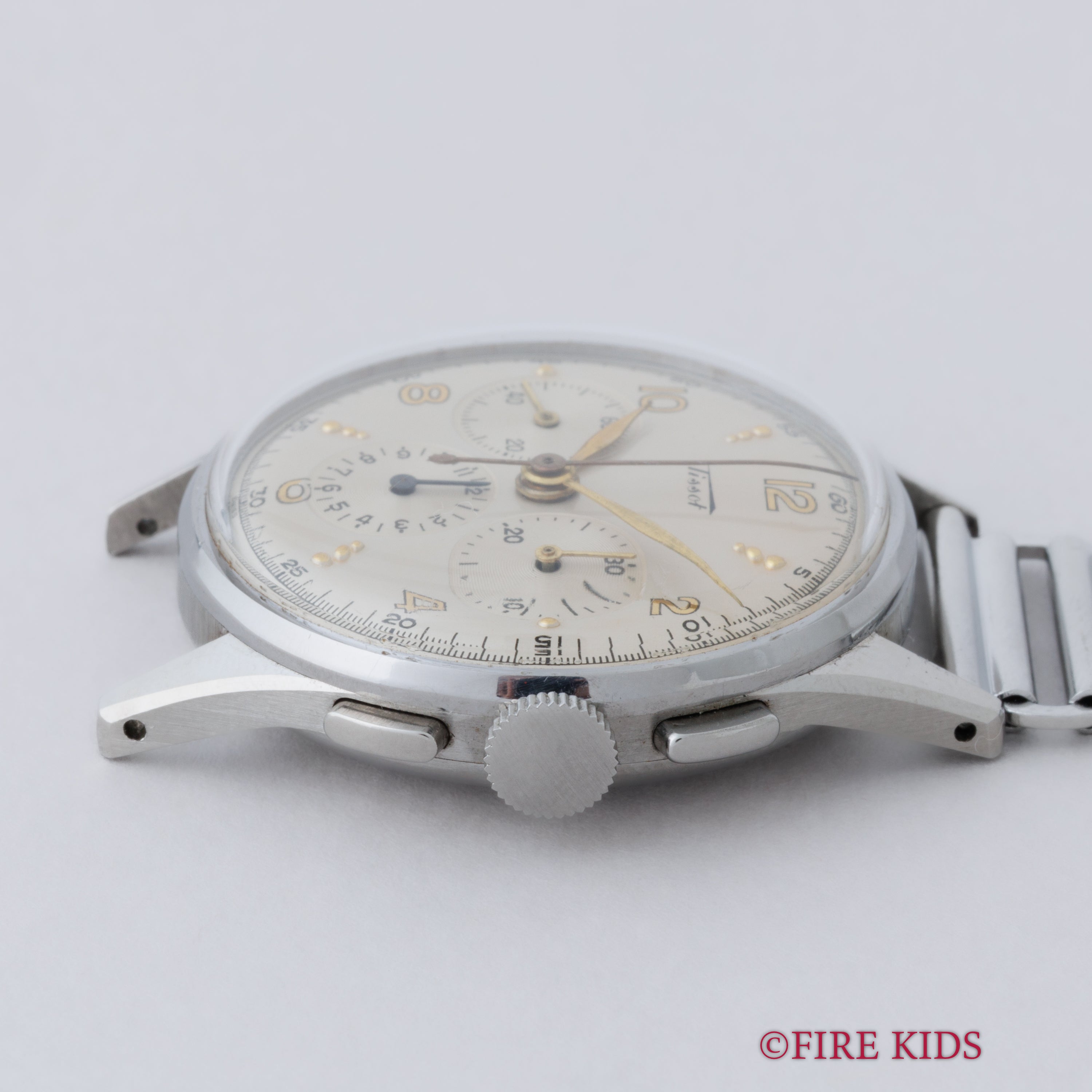 ティソ クロノグラフ 手巻き 1950年代製 Ref.6215-4 Cal.27-41H SS 飛びアラビアダイヤル