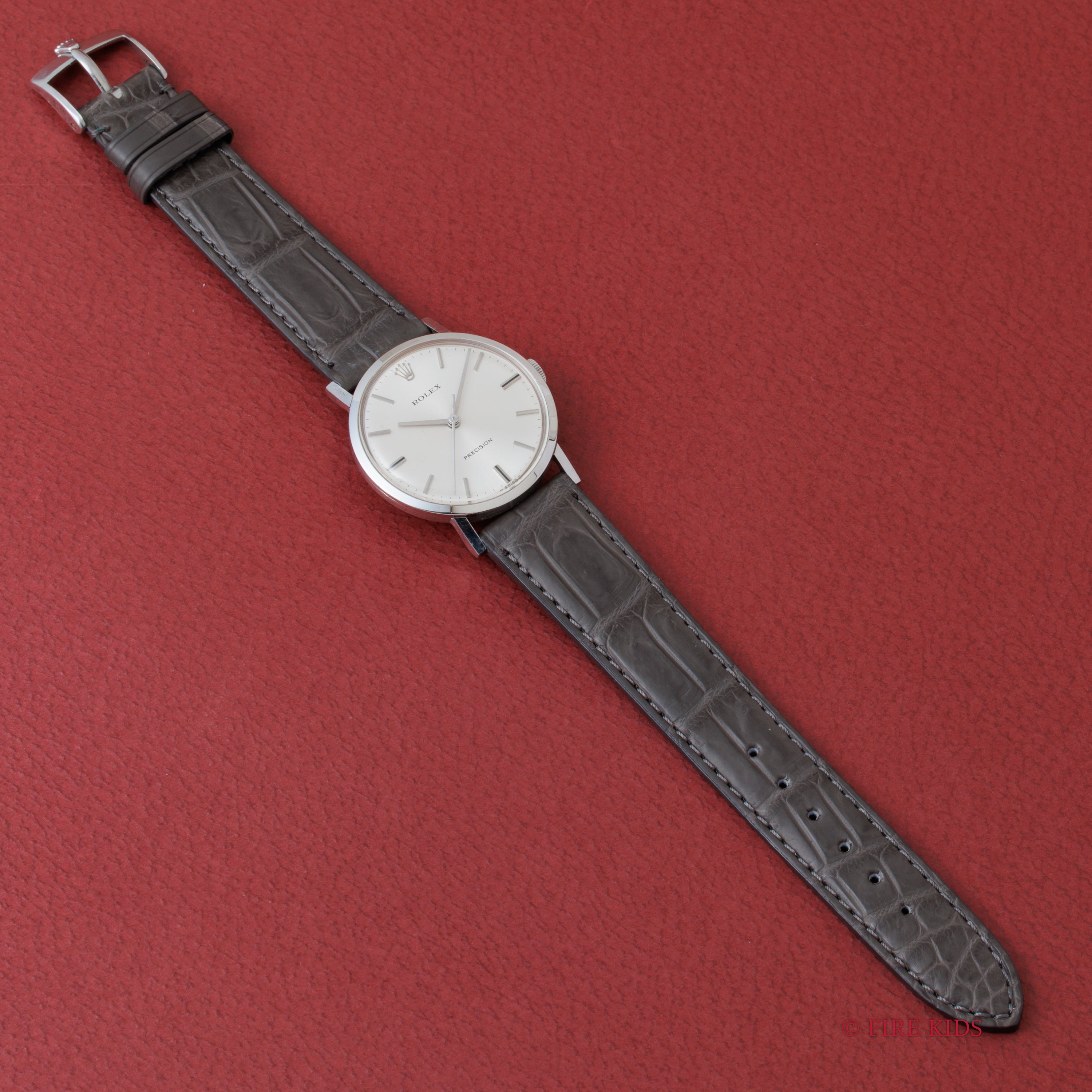 ロレックス プレシジョン 1976年製 Ref.34110 手巻き シルバーダイヤル 王冠尾錠付き