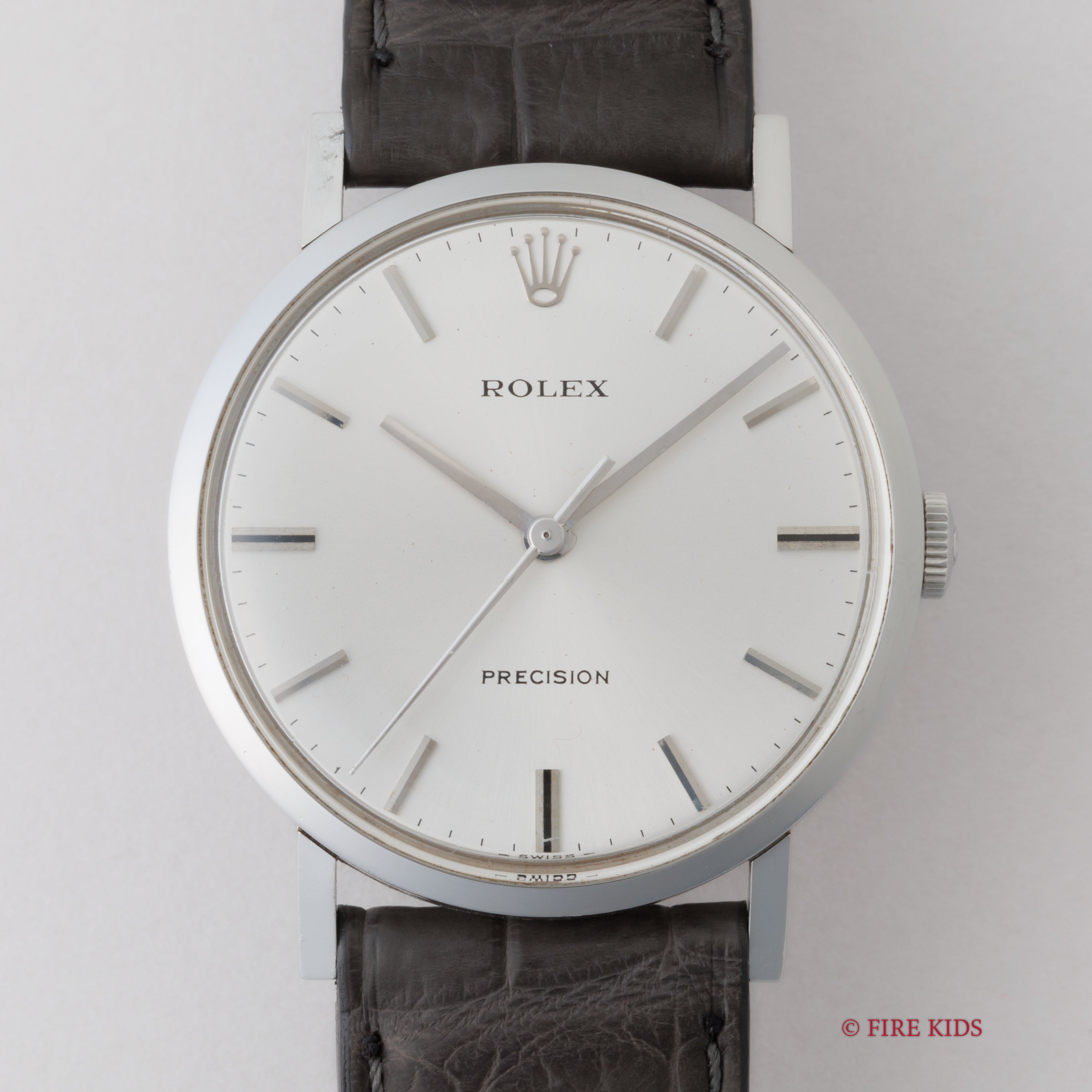 ロレックス プレシジョン 1976年製 Ref.34110 手巻き シルバーダイヤル 王冠尾錠付き