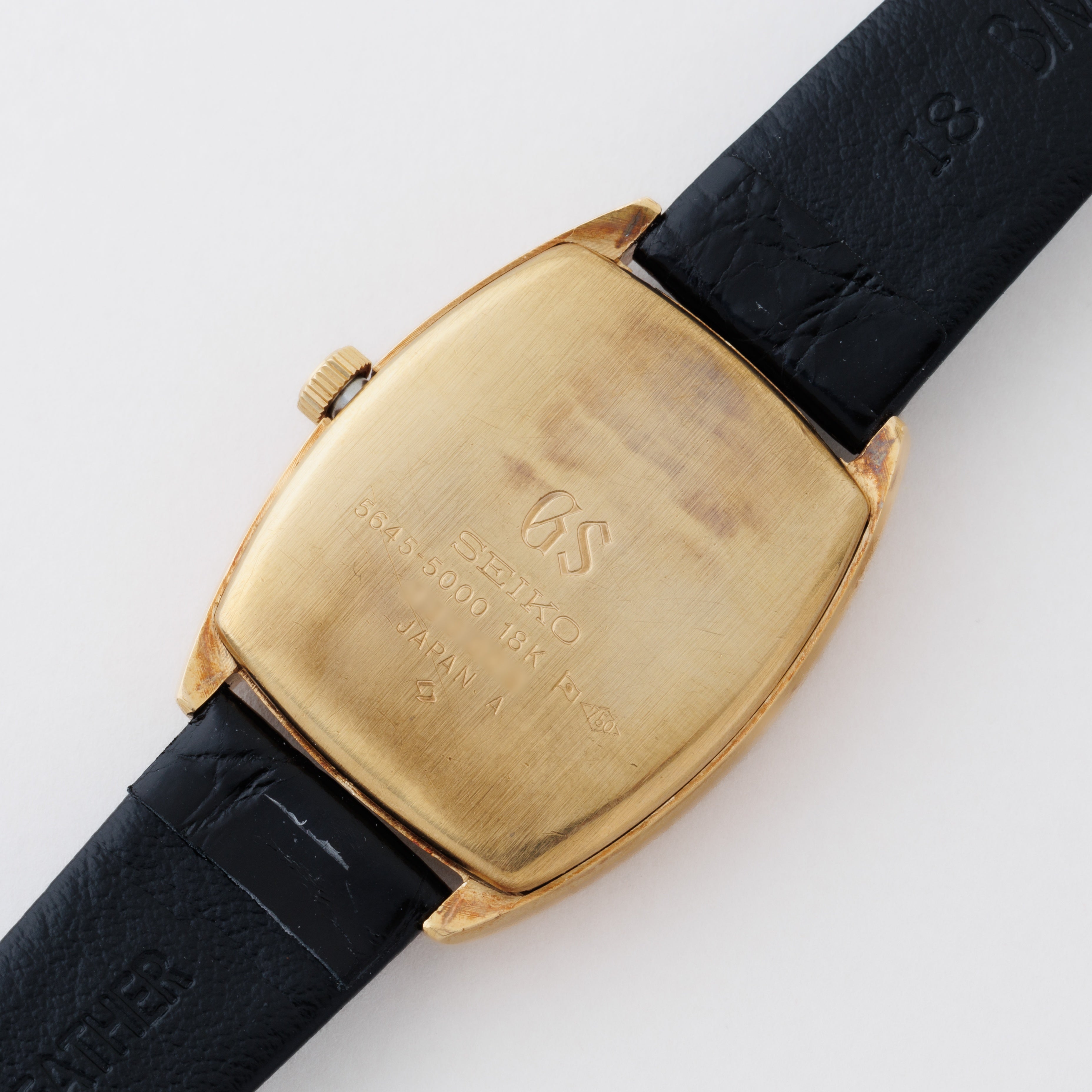 SEIKO 56GS 18金無垢トノーケース Ref.5645-5000 1973年製 自動巻きハイビート 槌目仕上げ