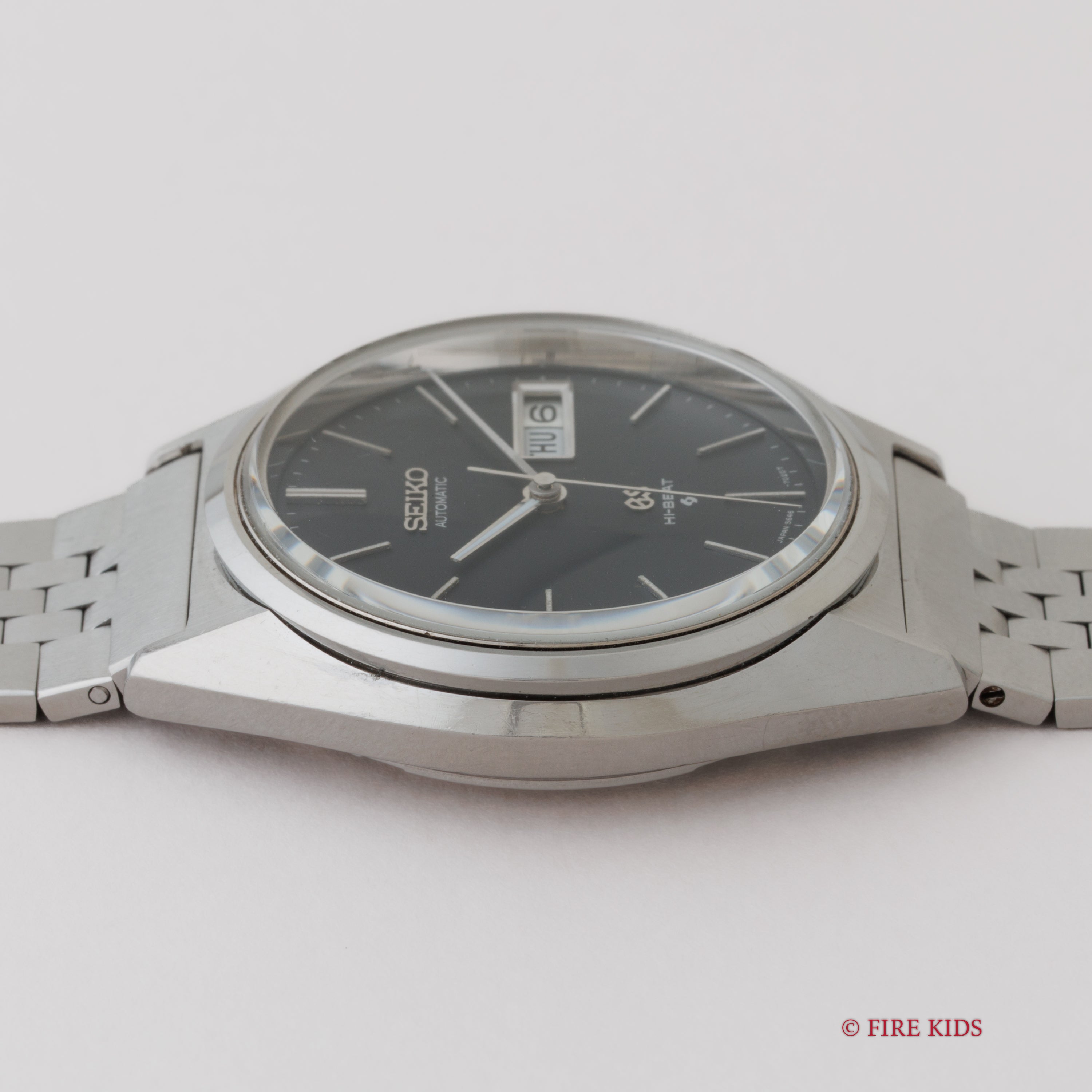 グランドセイコー 1972年製 Ref.5646-7010 56GS デイデイト ダークブルーダイヤル ハイビート自動巻 純正ブレス付き