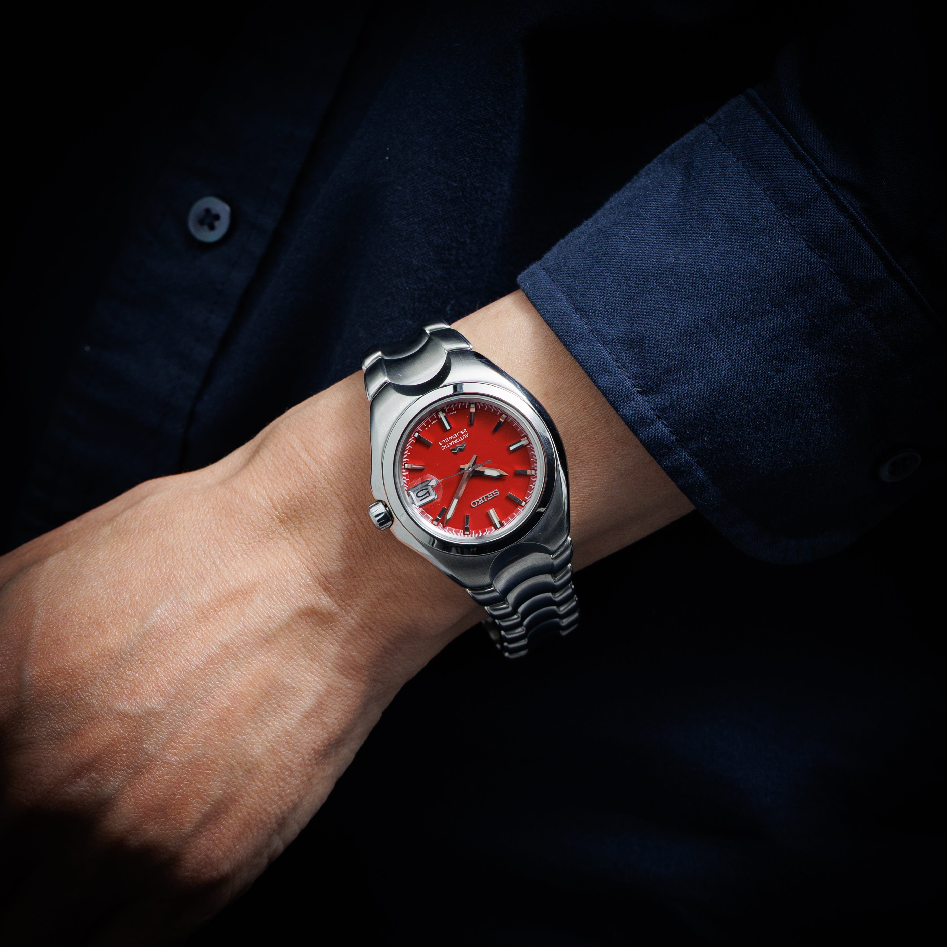 SEIKO 自動巻き4s15黒文字盤レッドアルピニスト SEIKO 自動巻き4s15黒文字盤レッドアルピニスト - メルカリ