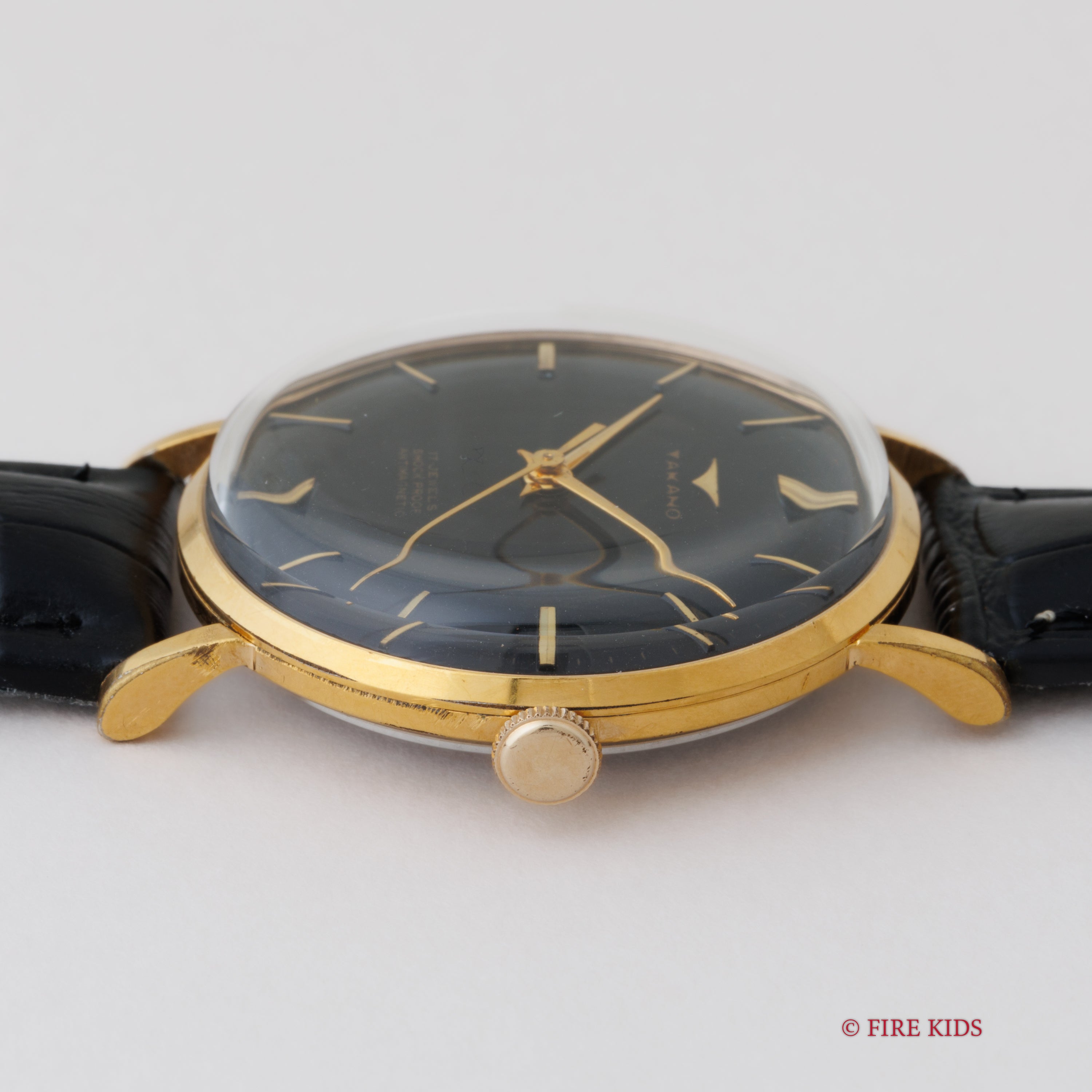 タカノ ブラックダイヤル GPケース 1950年代製 17石 手巻 Ref.14022