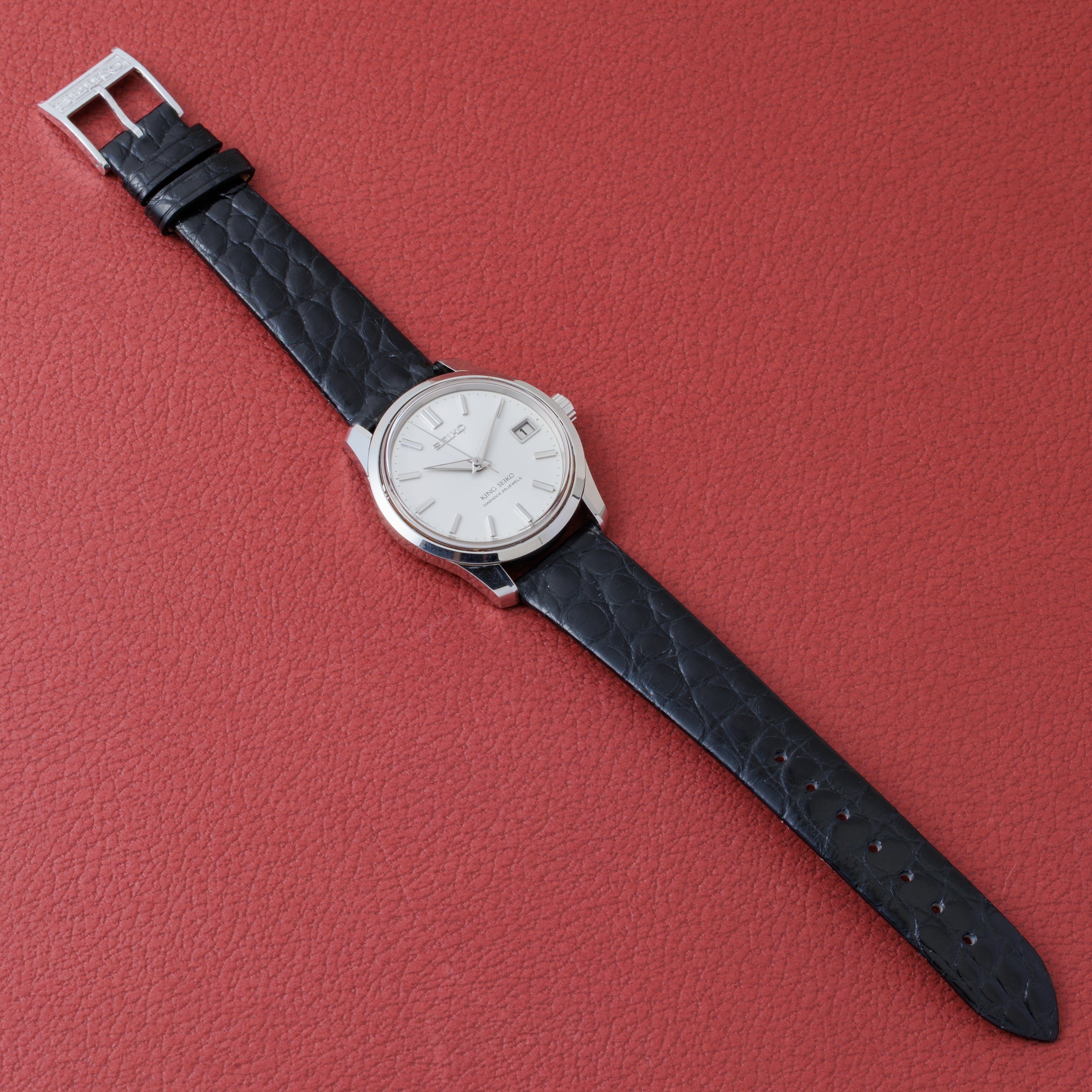 キングセイコー 1965年製 Ref.4402-8000 44KS前期型盾メダリオン シルバーダイヤル ロービート手巻き 純正尾錠 美品