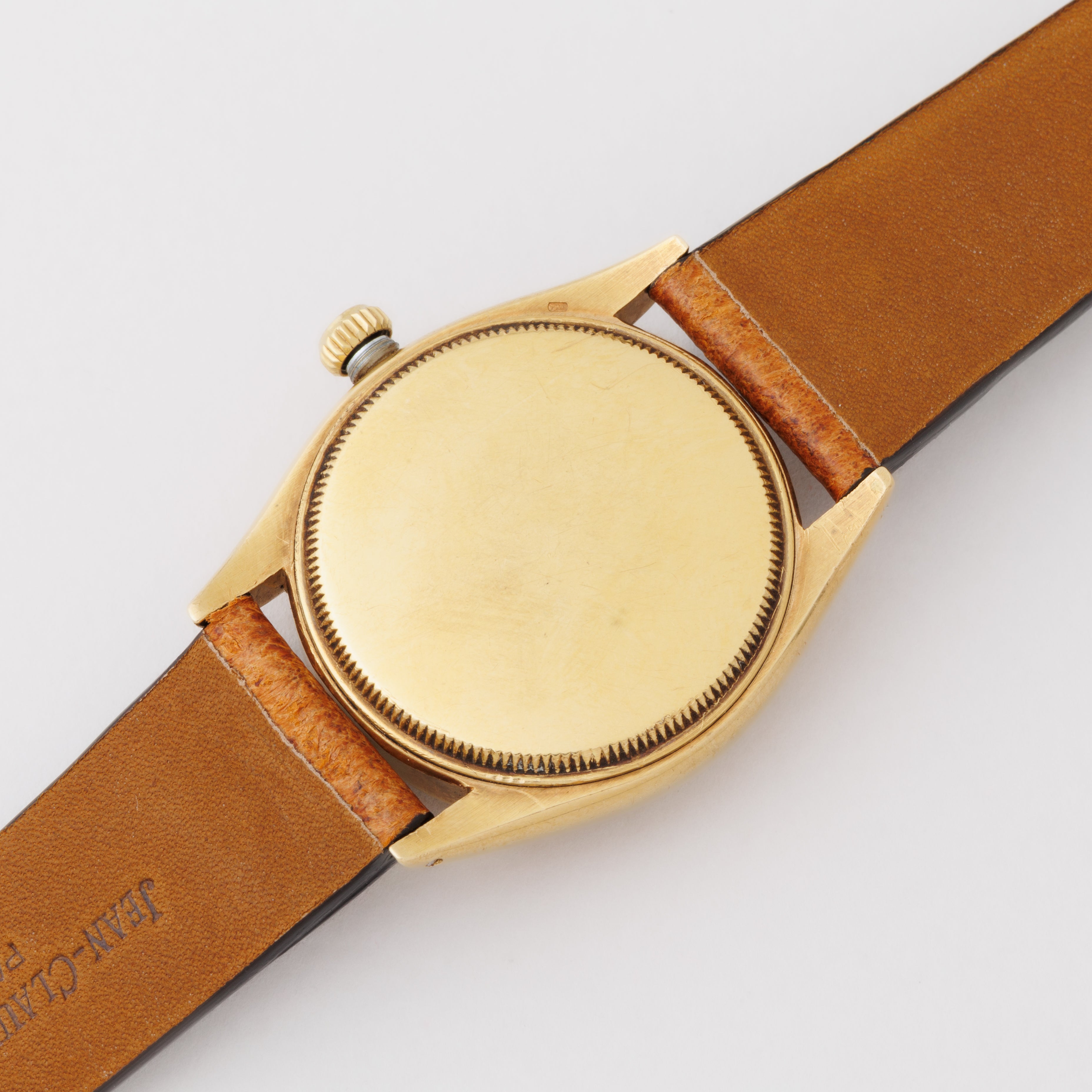 ロレックス 18金無垢オイスターデイトファーストモデル 1951年製 18KYG ワッフル彫り込みダイヤル 赤カレンダー