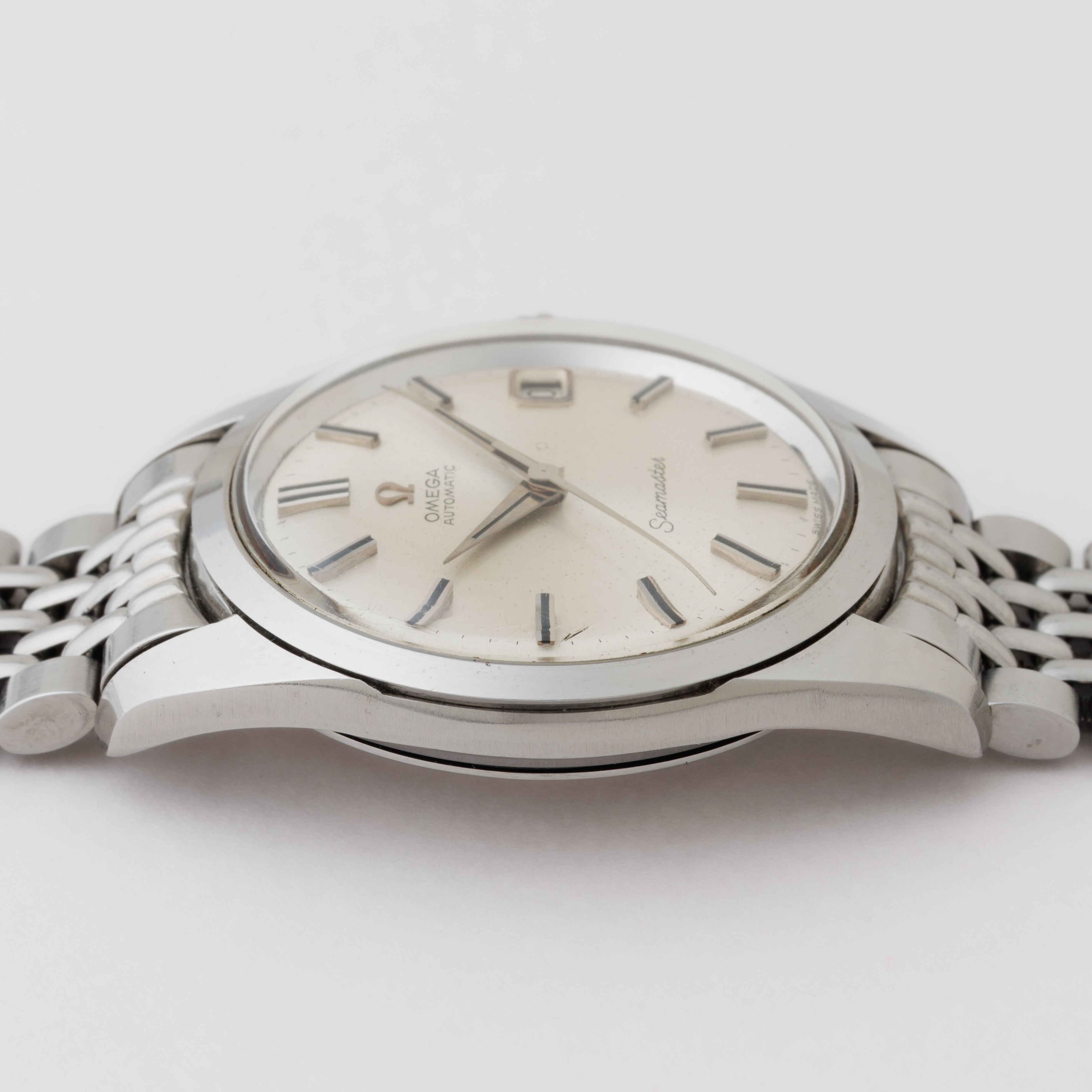 オメガ シーマスター 1963年製 Ref.166010 シルバーダイヤル 純正ライスブレス
