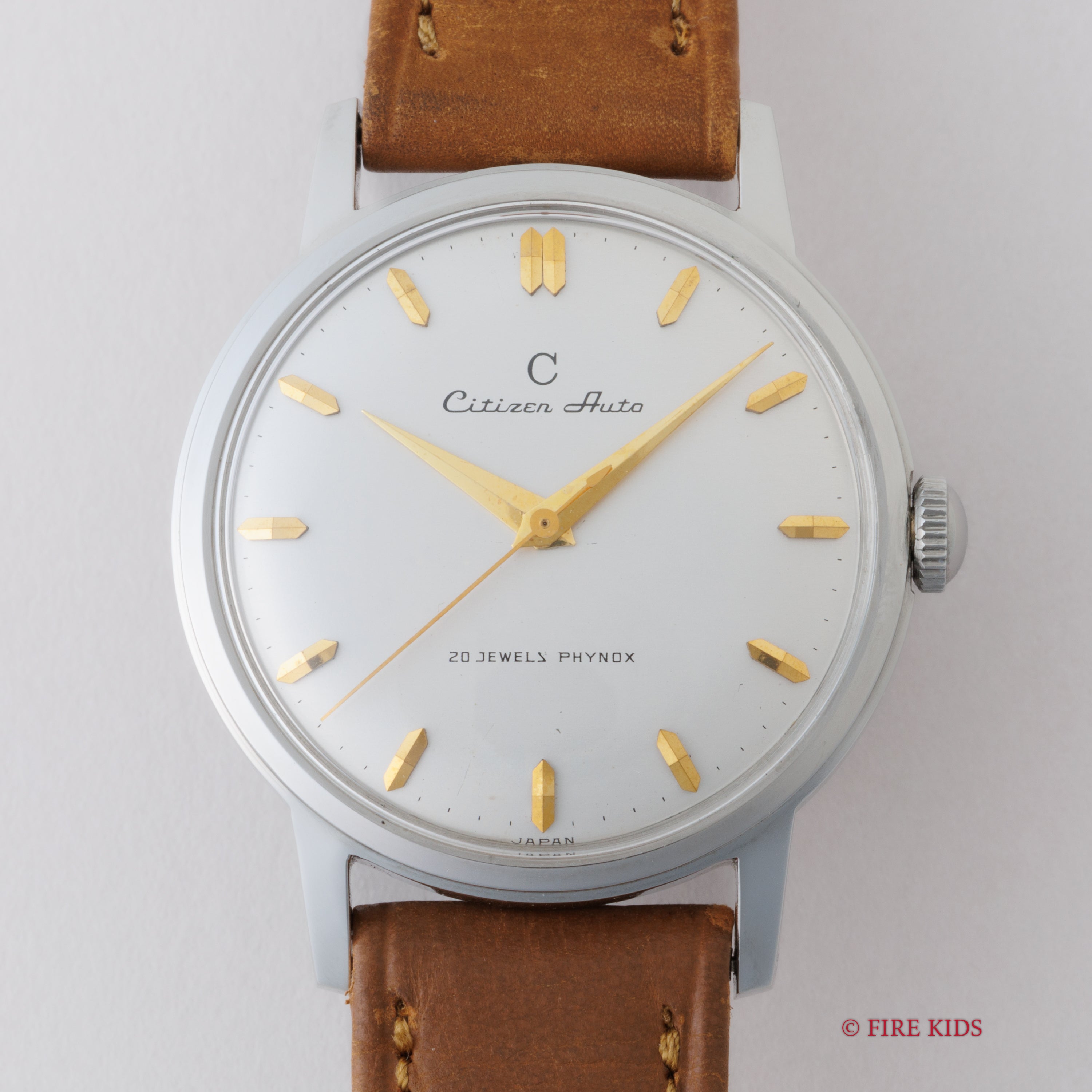 シチズン オート 1958年製 未使用品 箱、タグ付き 自動巻き オリジナル革ベルト、尾錠付き