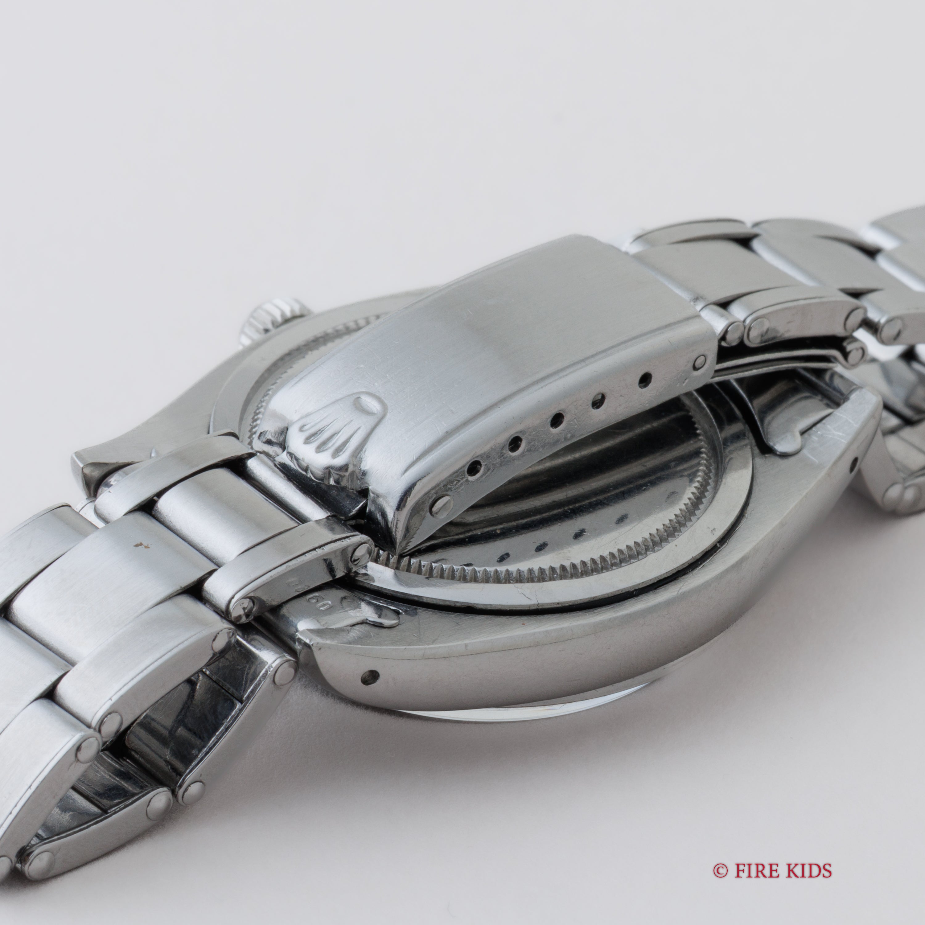 ロレックス オイスターデイト 1957年製 Ref.6494 手巻き 赤黒カレンダー リベットブレス