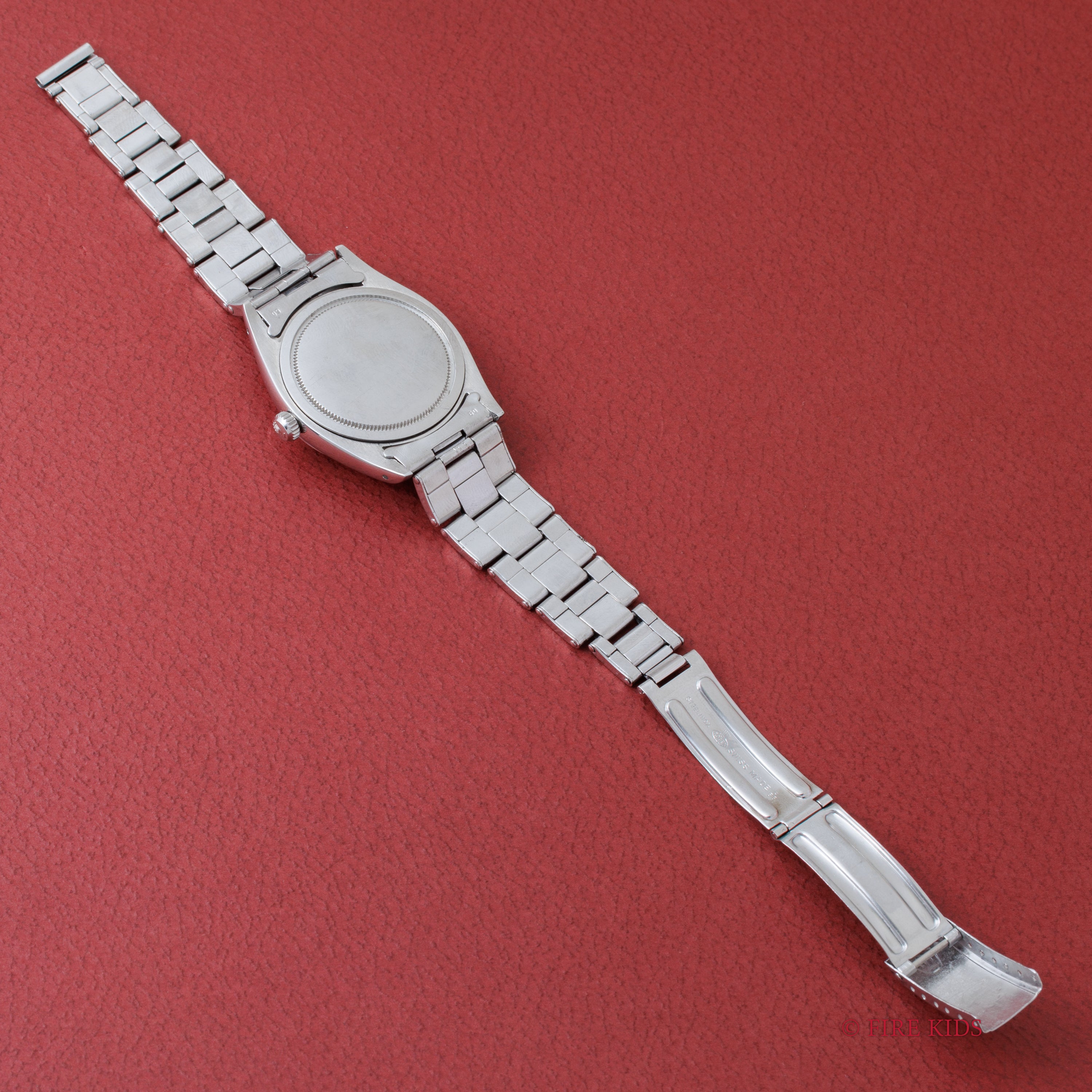 ロレックス オイスターデイト 1957年製 Ref.6494 手巻き 赤黒カレンダー リベットブレス