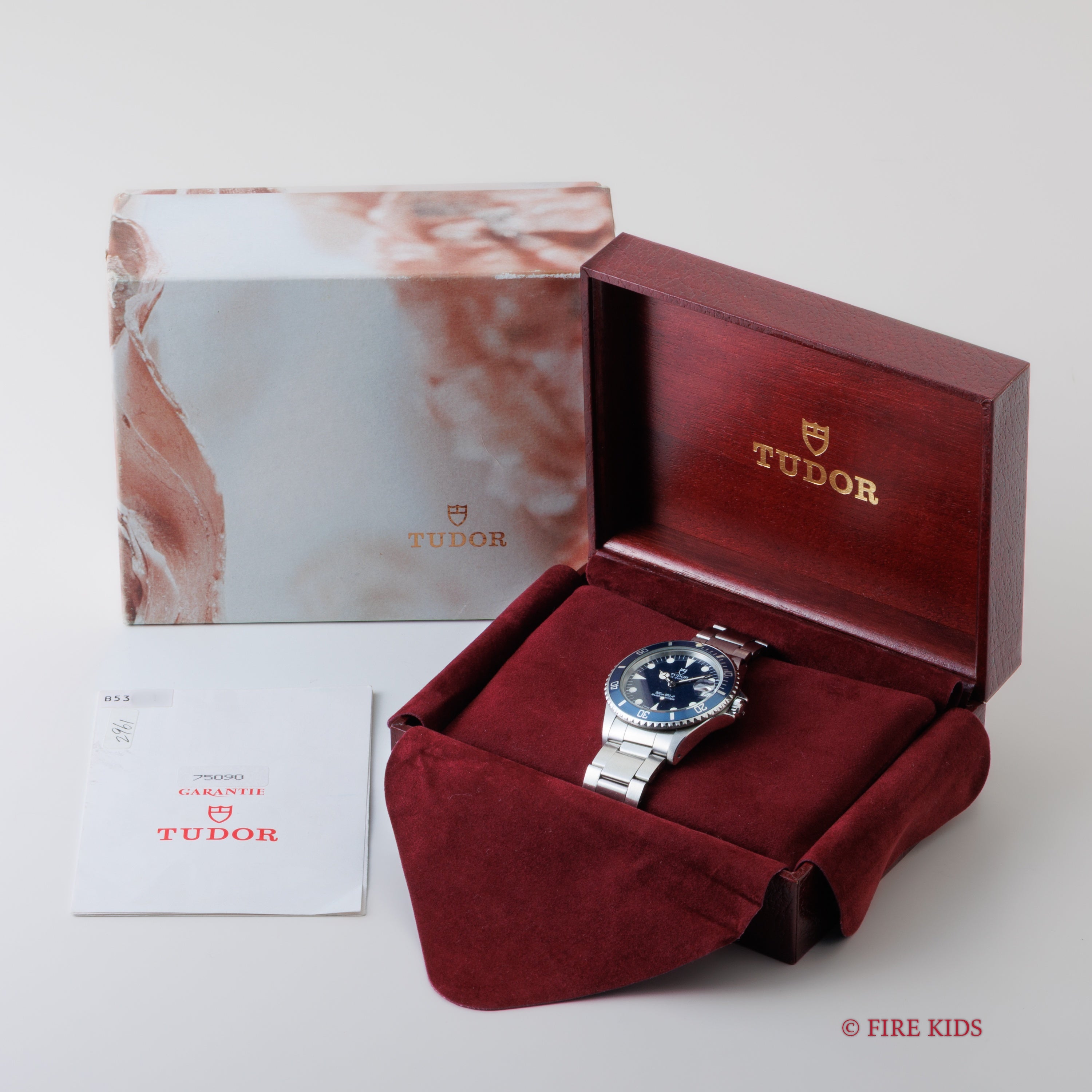 チューダー サブマリーナー 自動巻き Ref.75090 ブルー 1993年製 ミッドサイズダイバー ギャラ、箱付き