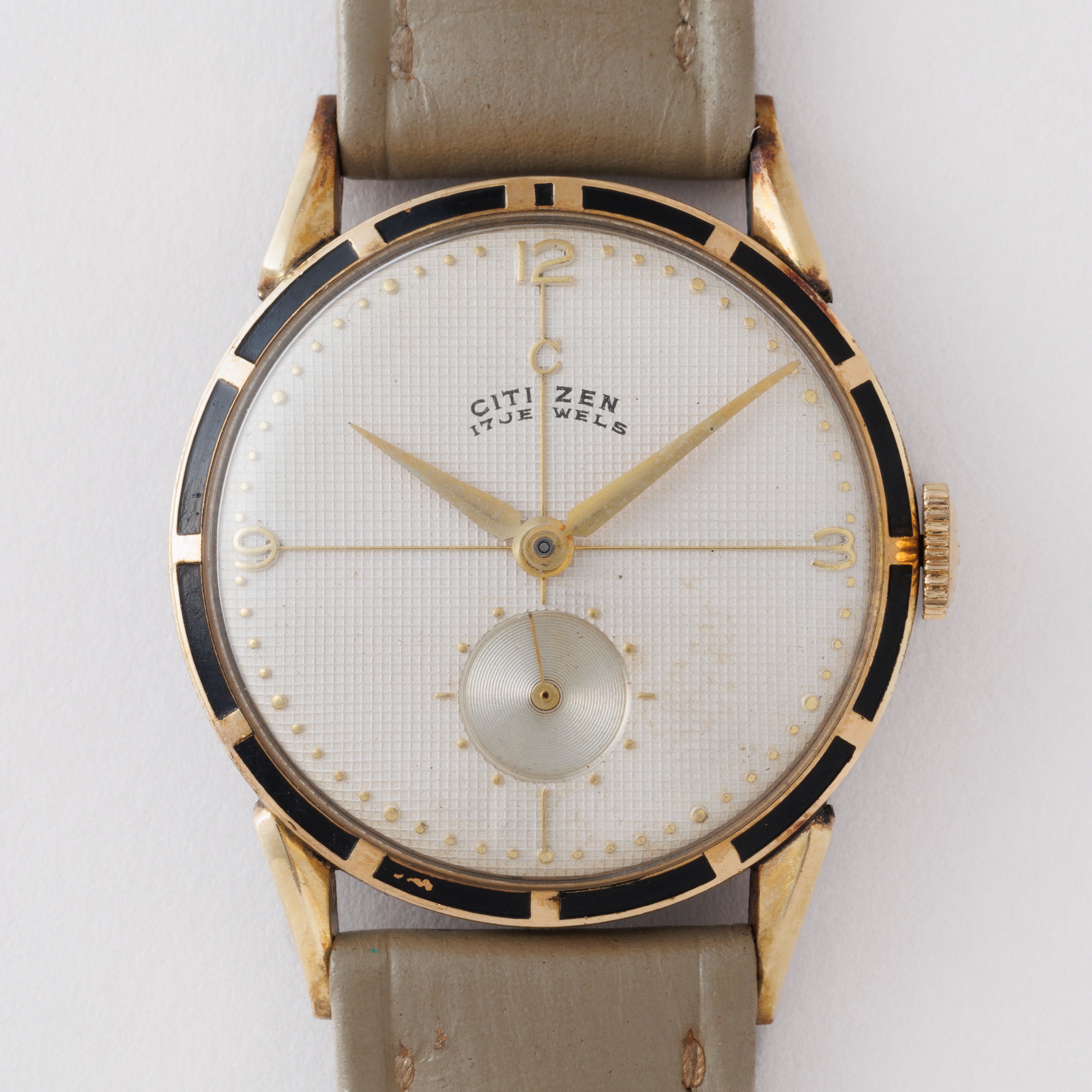 シチズン スモールセコンド 1951年製 14K金張り 純正革ベルト、純正尾錠付き