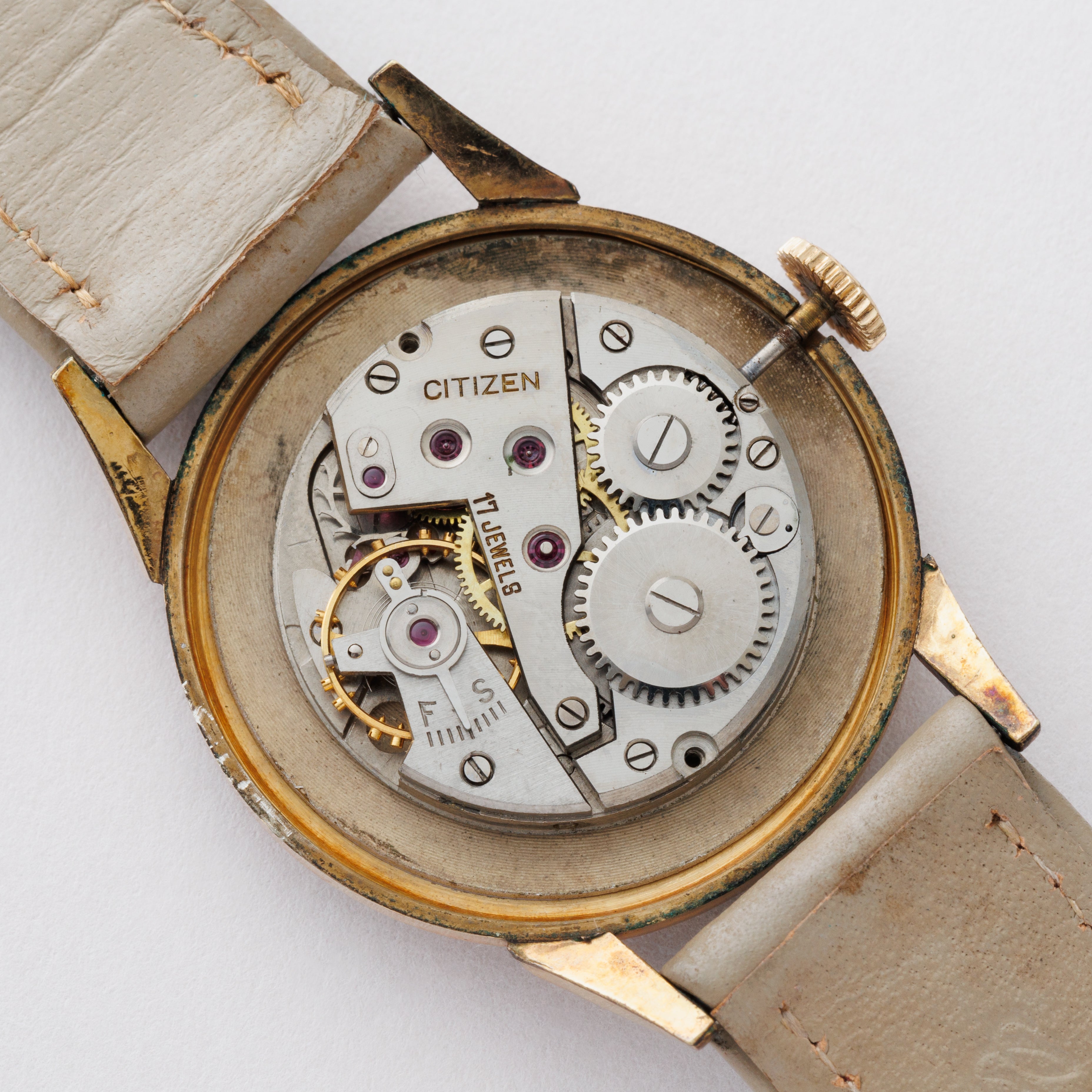 シチズン スモールセコンド 1951年製 14K金張り 純正革ベルト、純正尾錠付き