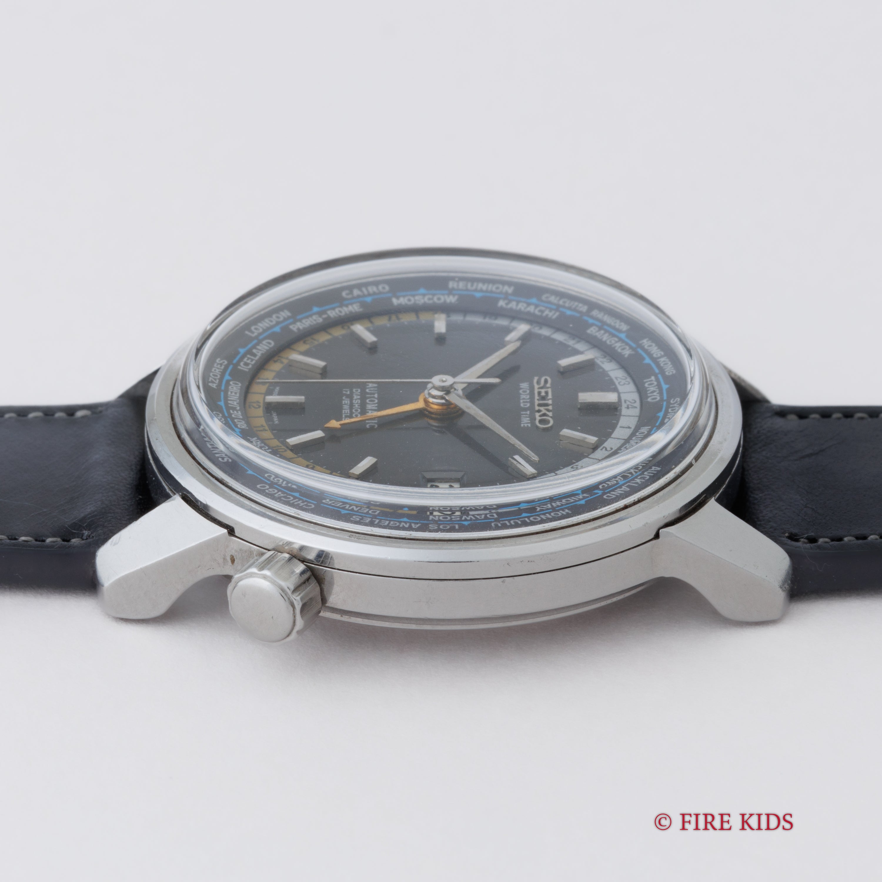 セイコー ワールドタイムファーストモデル 1964年製 Ref.6217-7000 聖火マーク 自動巻 希少黒文字盤