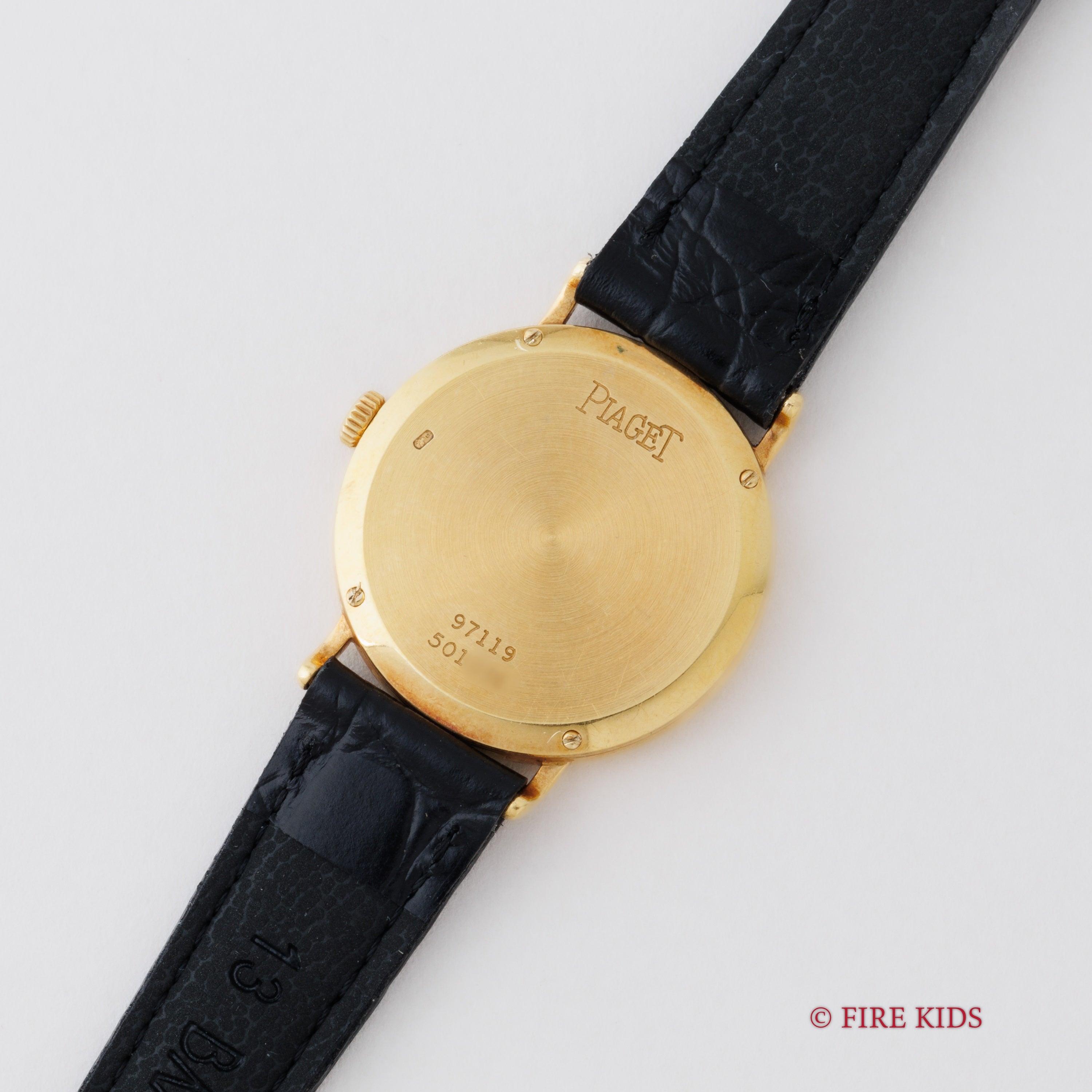 ピアジェ 1980年代製 18金無垢イエローゴールド ホワイトローマン 純正金無垢尾錠付き 手巻き