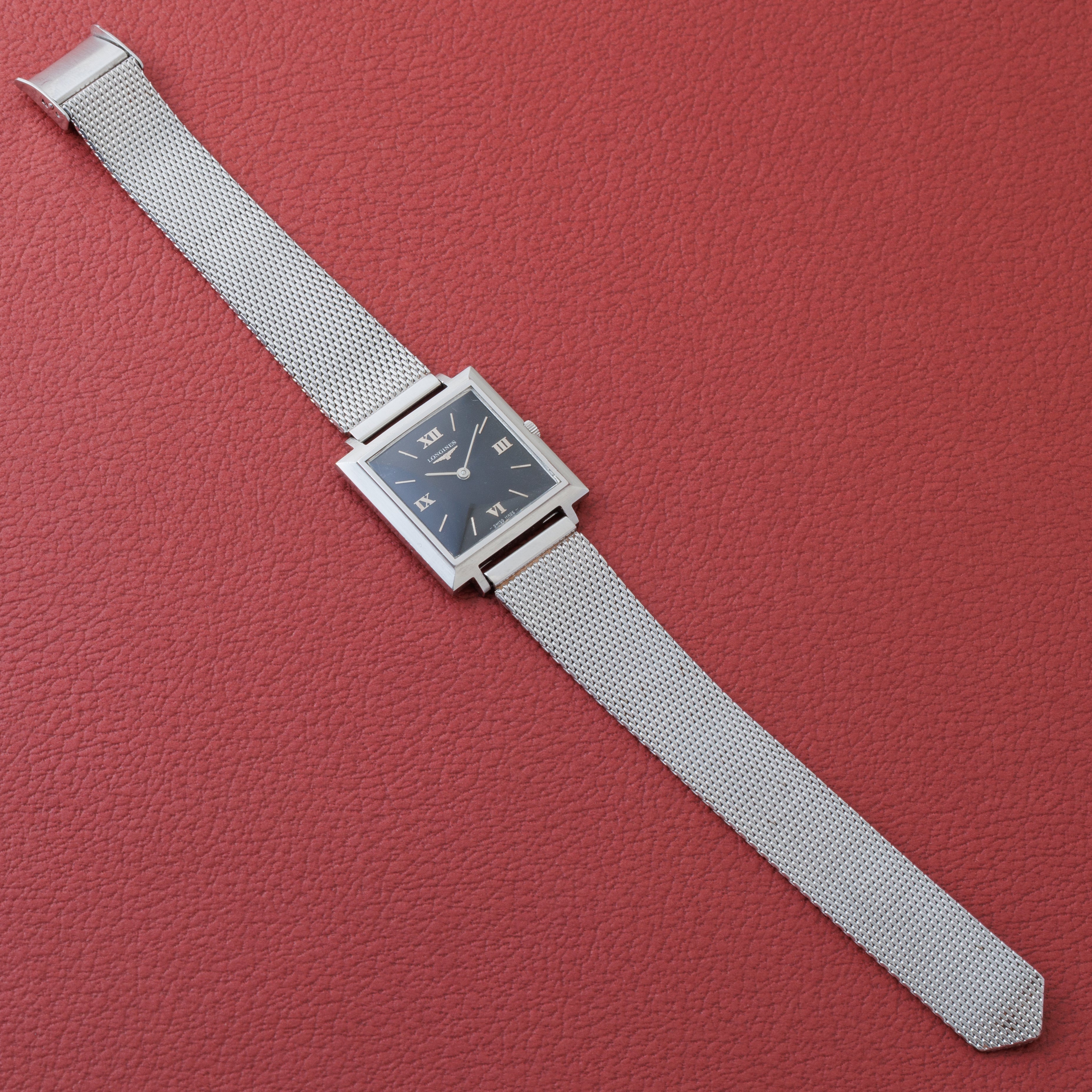 LONGINES ロンジン 腕時計 スクエア メッシュバンド ステンレス ロンジン オートマチック スクエアケース SSメッシュベルト