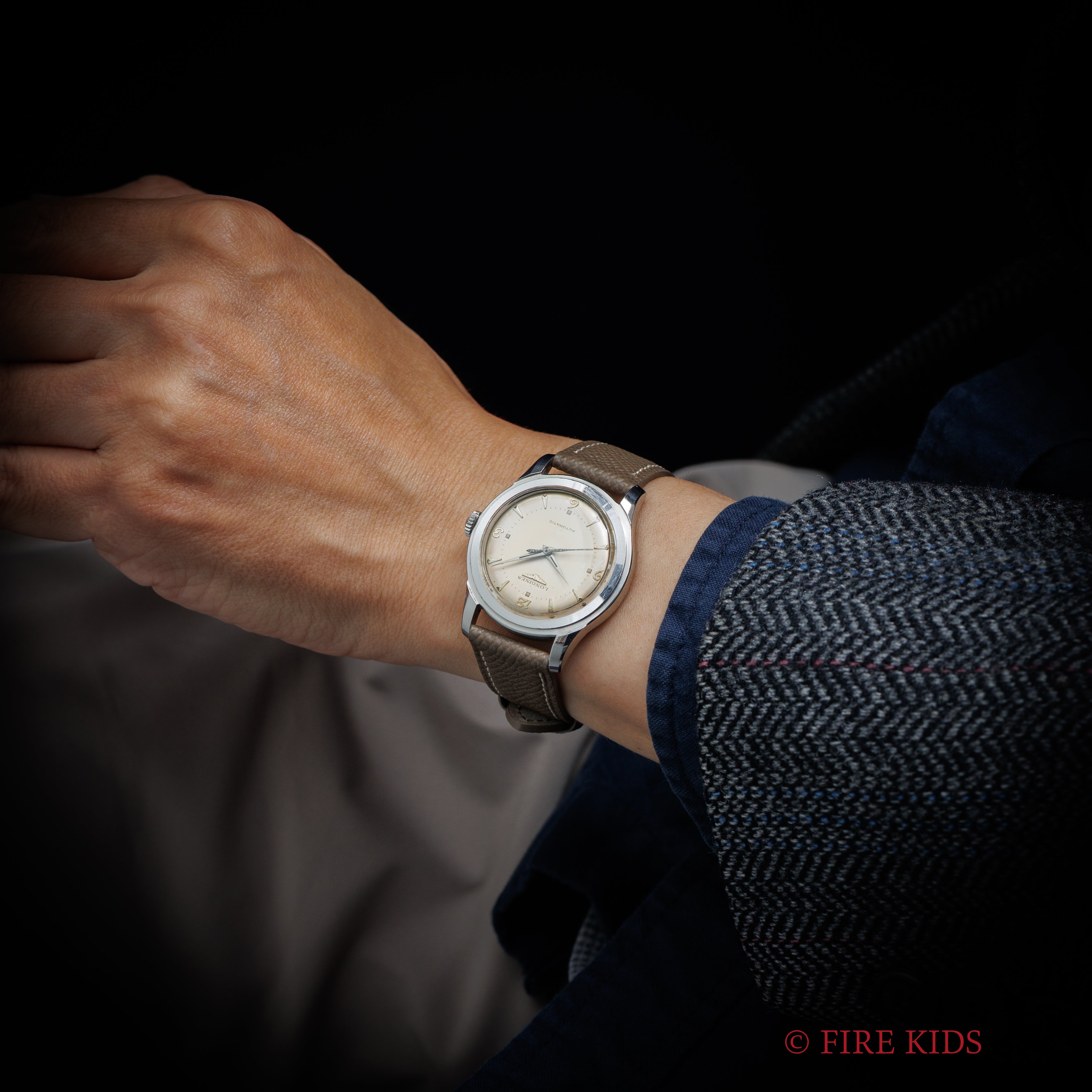 ロンジン ラウンド ブレゲ数字 ダブルステップドベゼル 1951年製