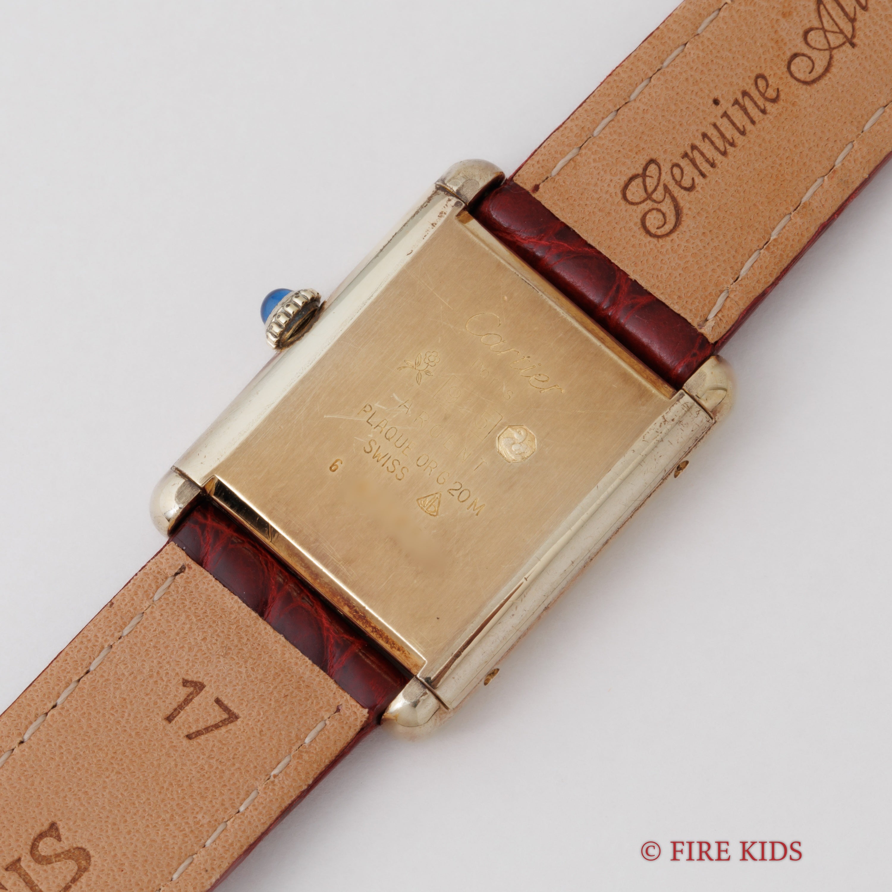 カルティエ マストタンク LMサイズ 手巻き 1980年代製 ブラウンマーブルダイヤル 純正Dバックル