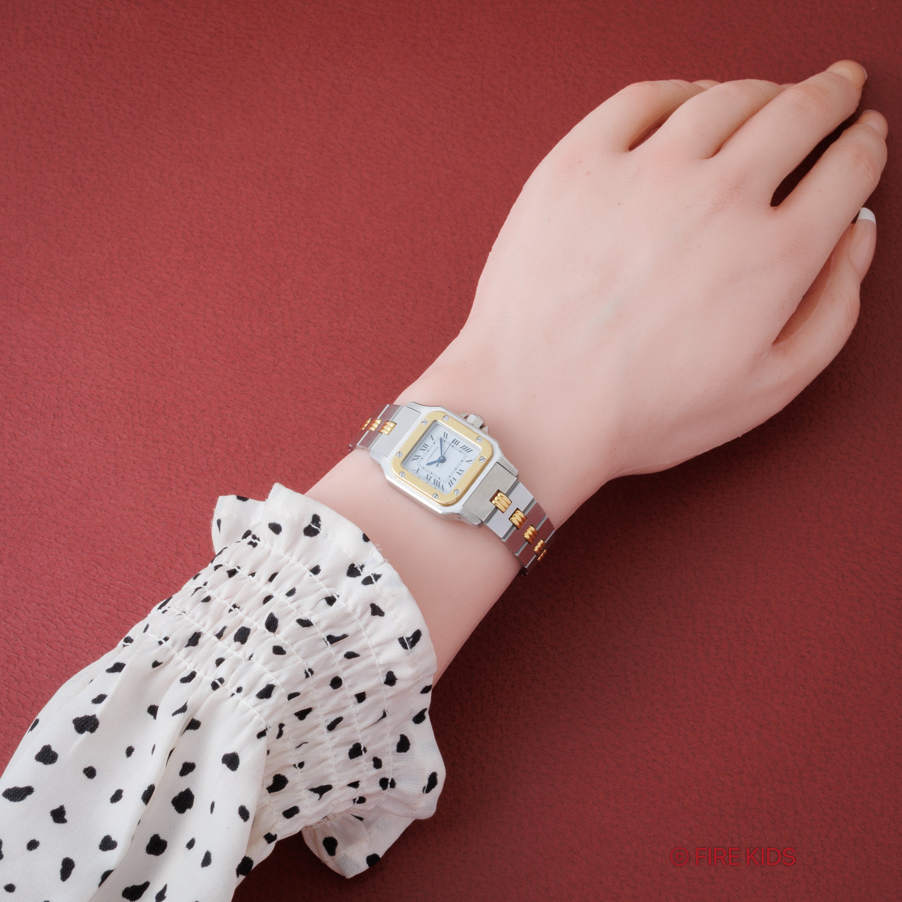 カルティエ Cartier 時計 ブレスレット 空箱 ボックス サントス カルティエ サントス LMサイズ コンビ 1980年代製 ゴドロン