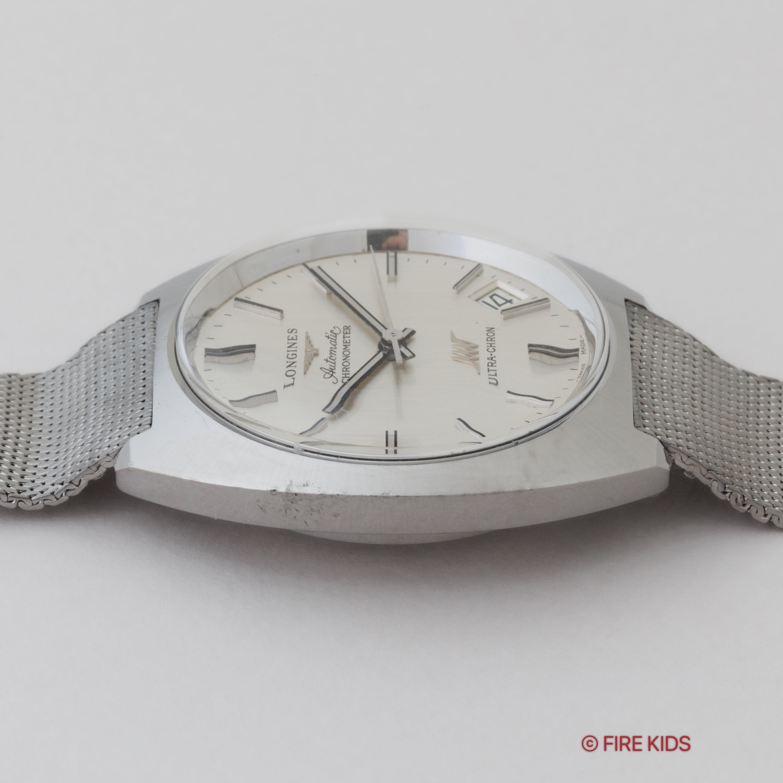 ロンジン ウルトラクロン シルバーダイヤル 純正メッシュブレス